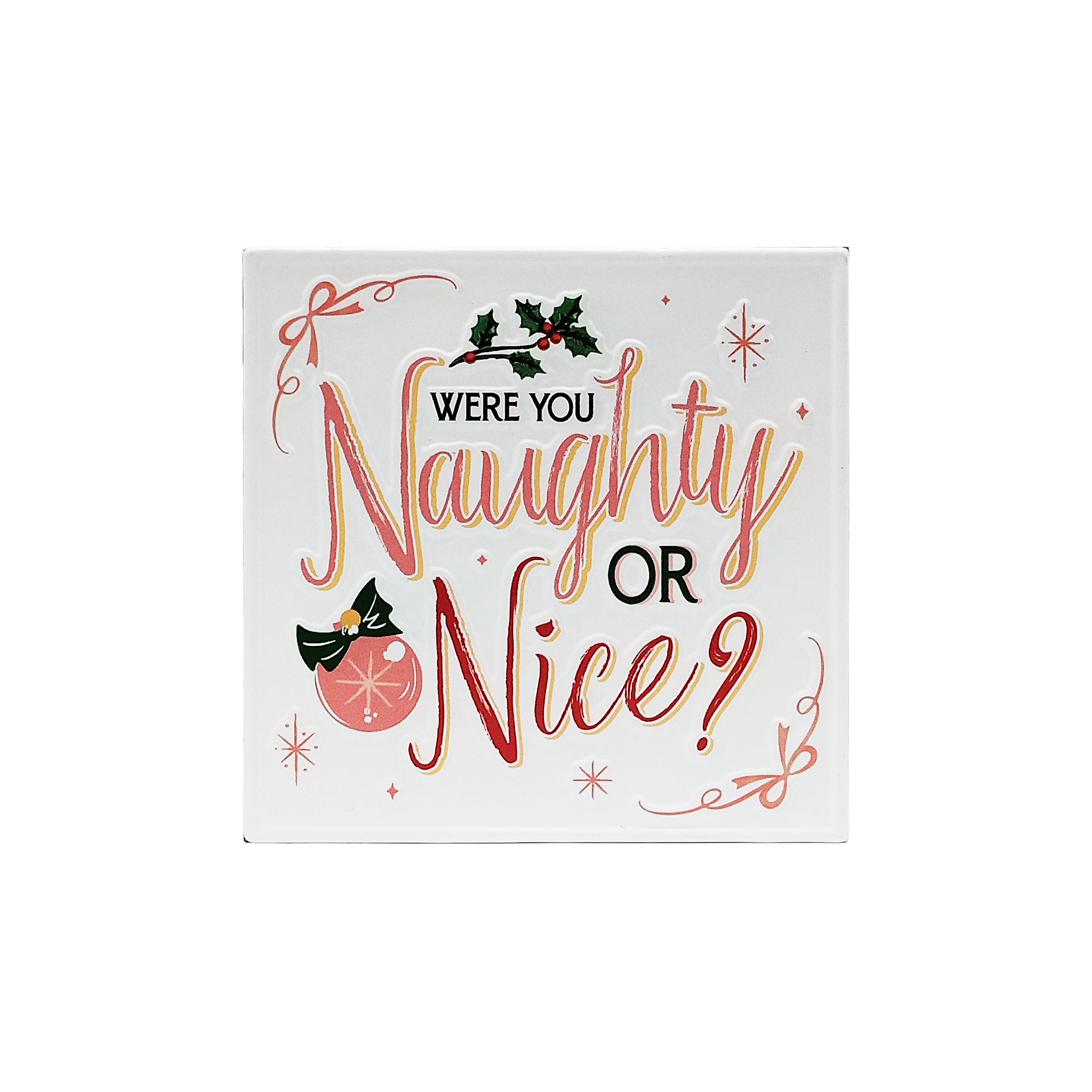 7" Naughty or Nice Metal Tabletop Décor by Ashland®