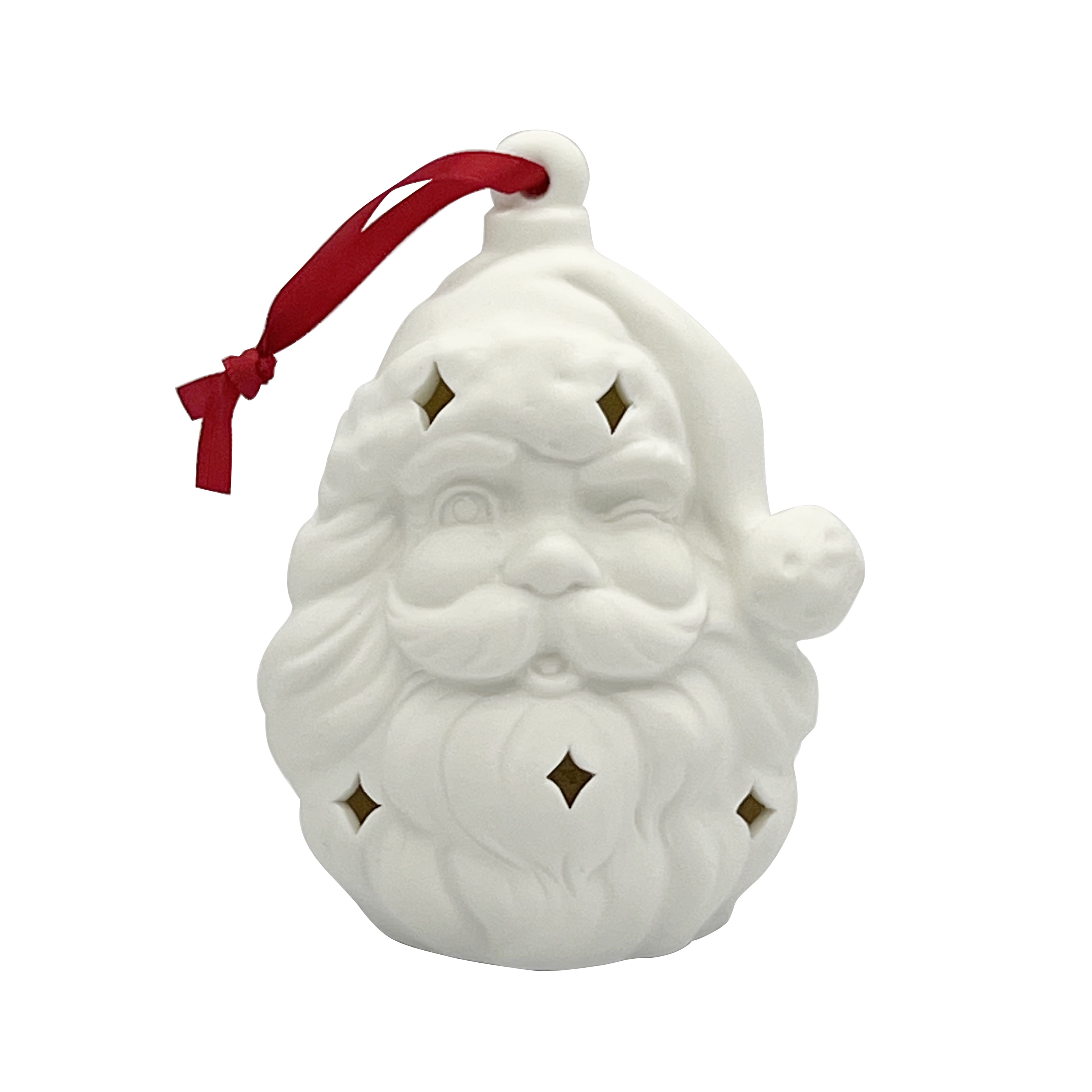 4&#x22; DIY LED Ceramic Santa Ornament by Make Market&#xAE;