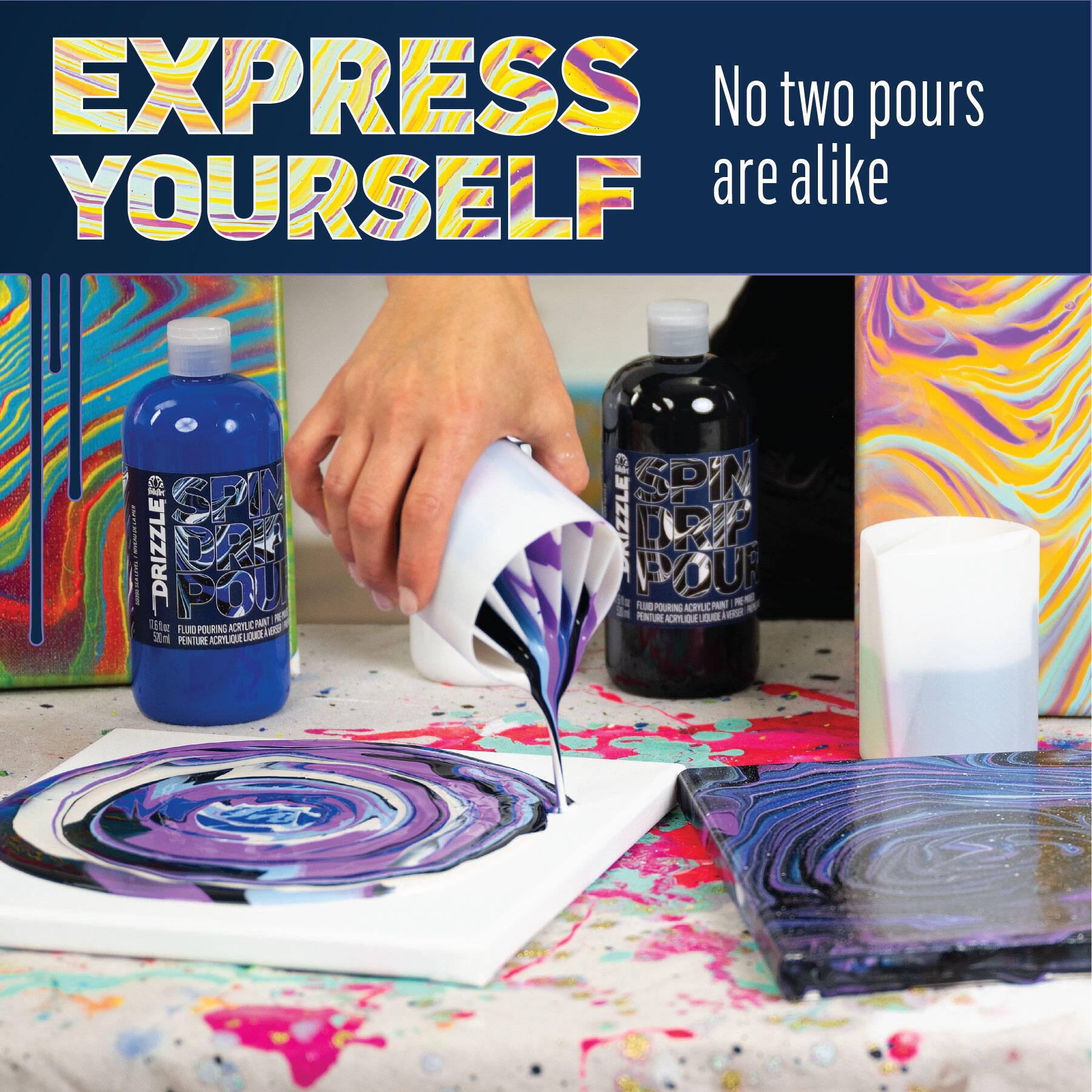 Peinture acrylique &#xE0; verser pr&#xE9;m&#xE9;lang&#xE9;e Drizzle de FolkArt, 266&#xA0;ml