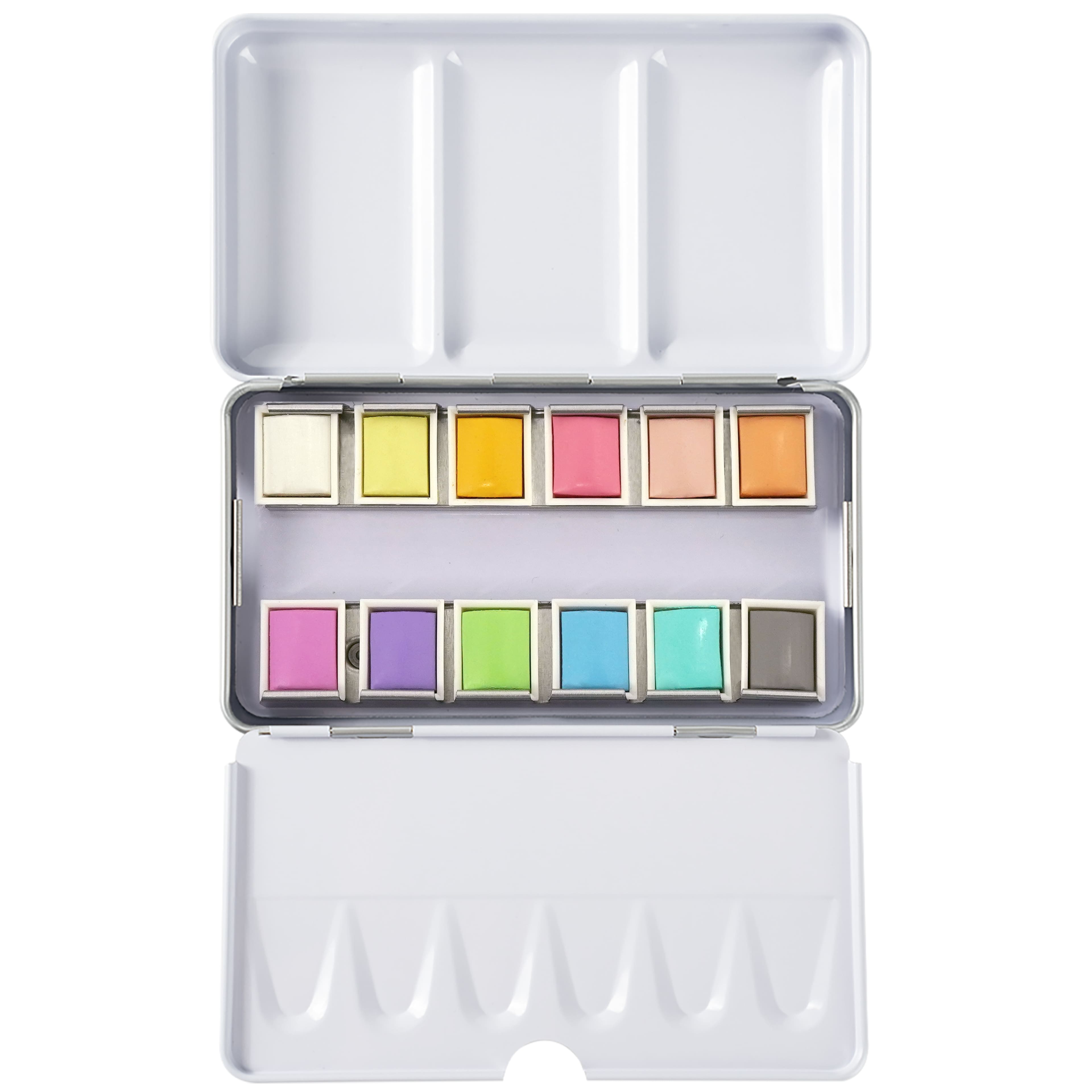 6 Pack: 12 Half Pans Pastel Watercolor Set by Artist's Loft™