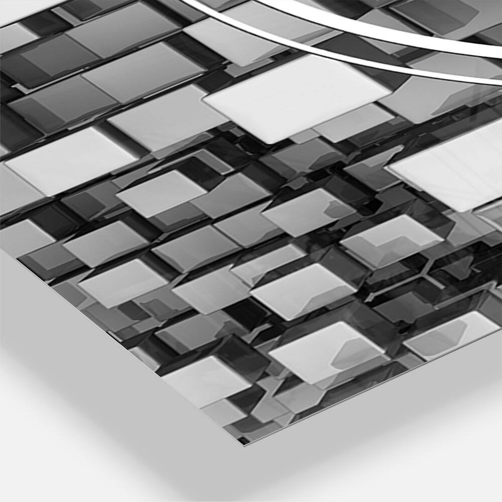 Designart Black And Gray Cubes Multipanel Wall Clock