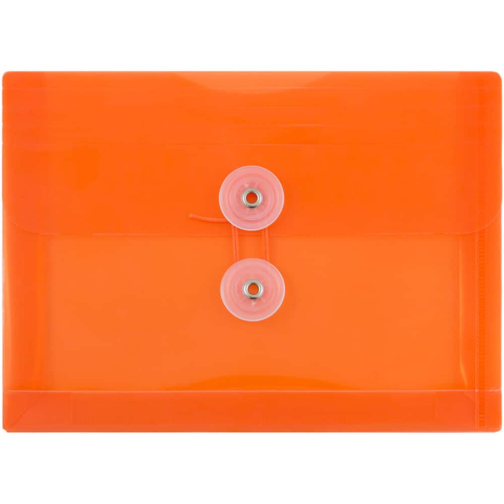 JAM Paper 5.5" x 7.5" Button & String Tie Closure Plastic Envelopes, 12ct.