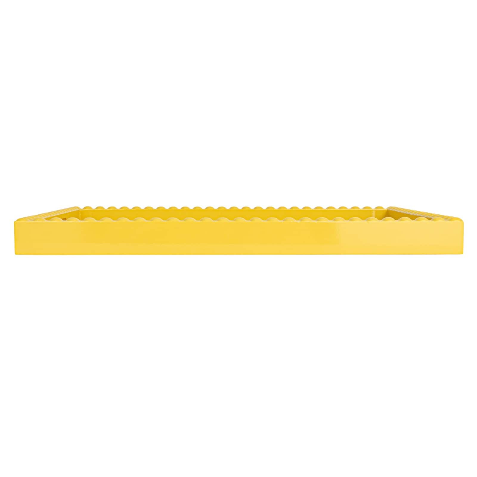 Hello Honey® 19" Yellow Sunny Wood Tray with Handles