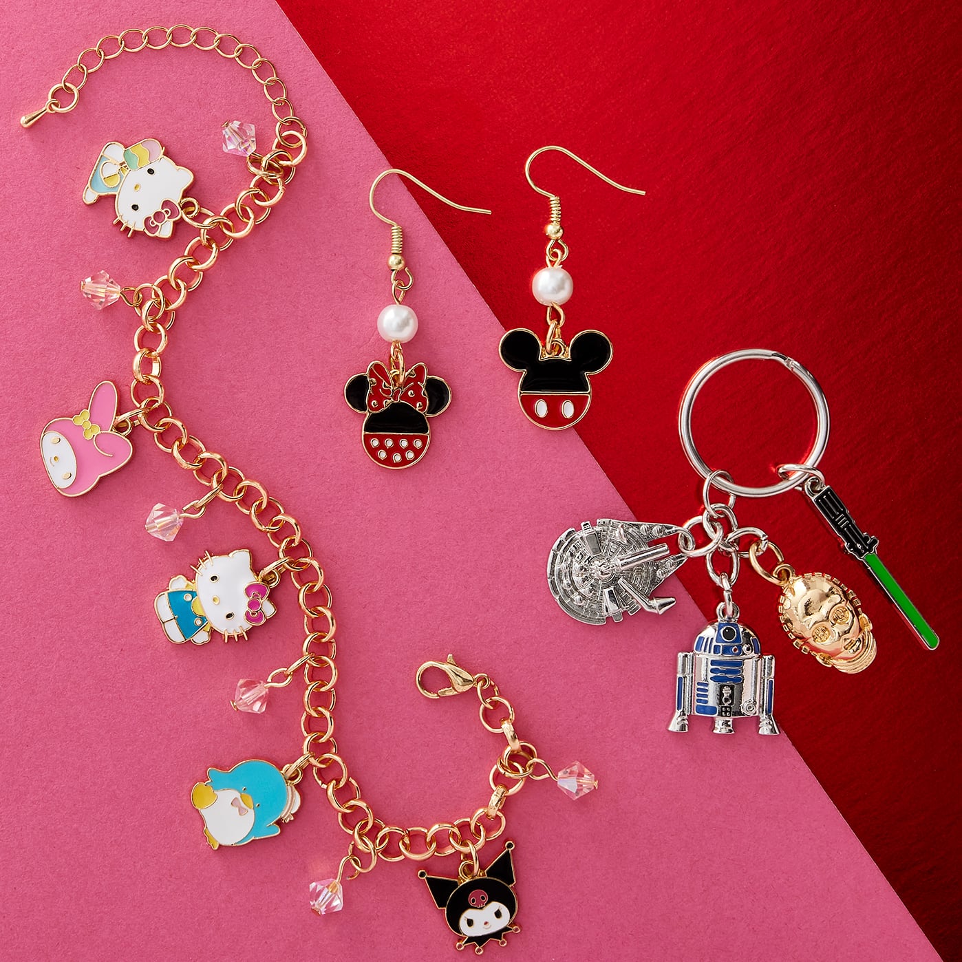 Mickey and Minnie Mouse Charm Earrings