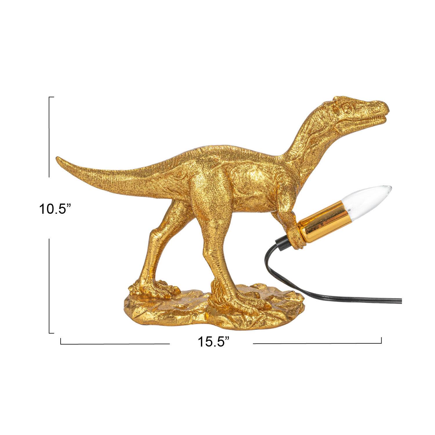 Hello Honey® 15.4" Gold Colored Dinosaur Table Lamp