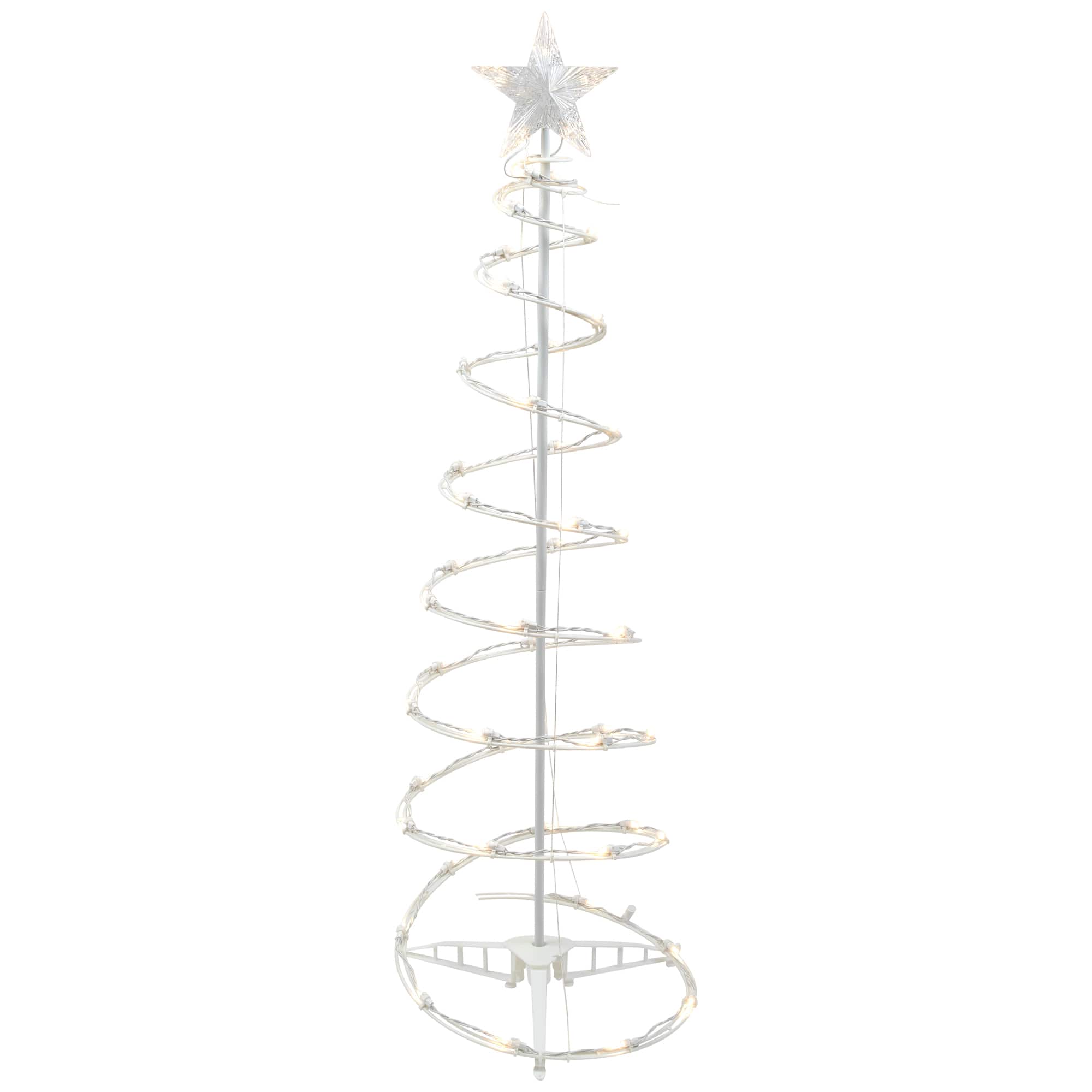 4ft. Spiral Outdoor Christmas Tree with Warm White LED Lights