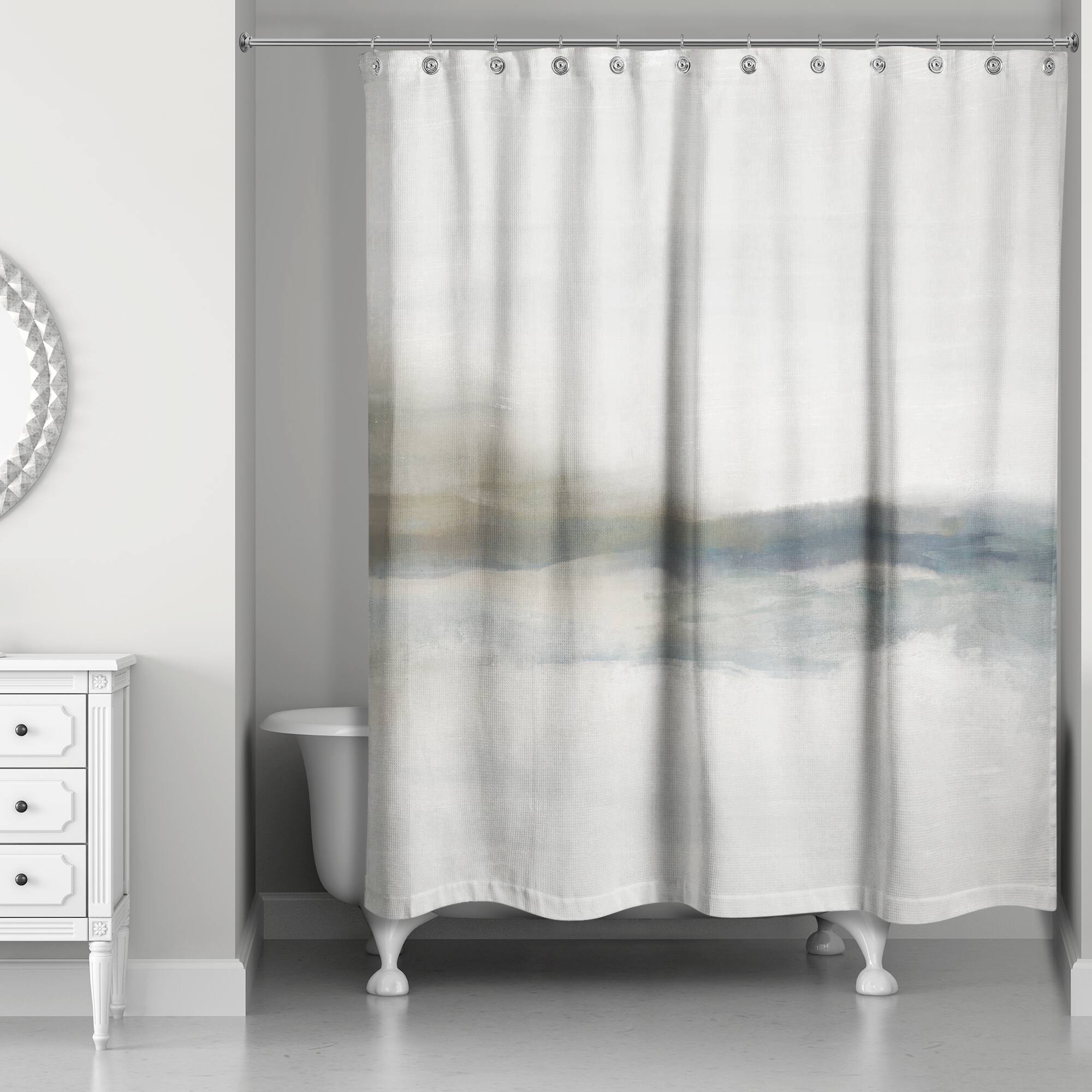 Cloudy Moody Toned Abstract 71&#x22; x 74&#x22; Shower Curtain