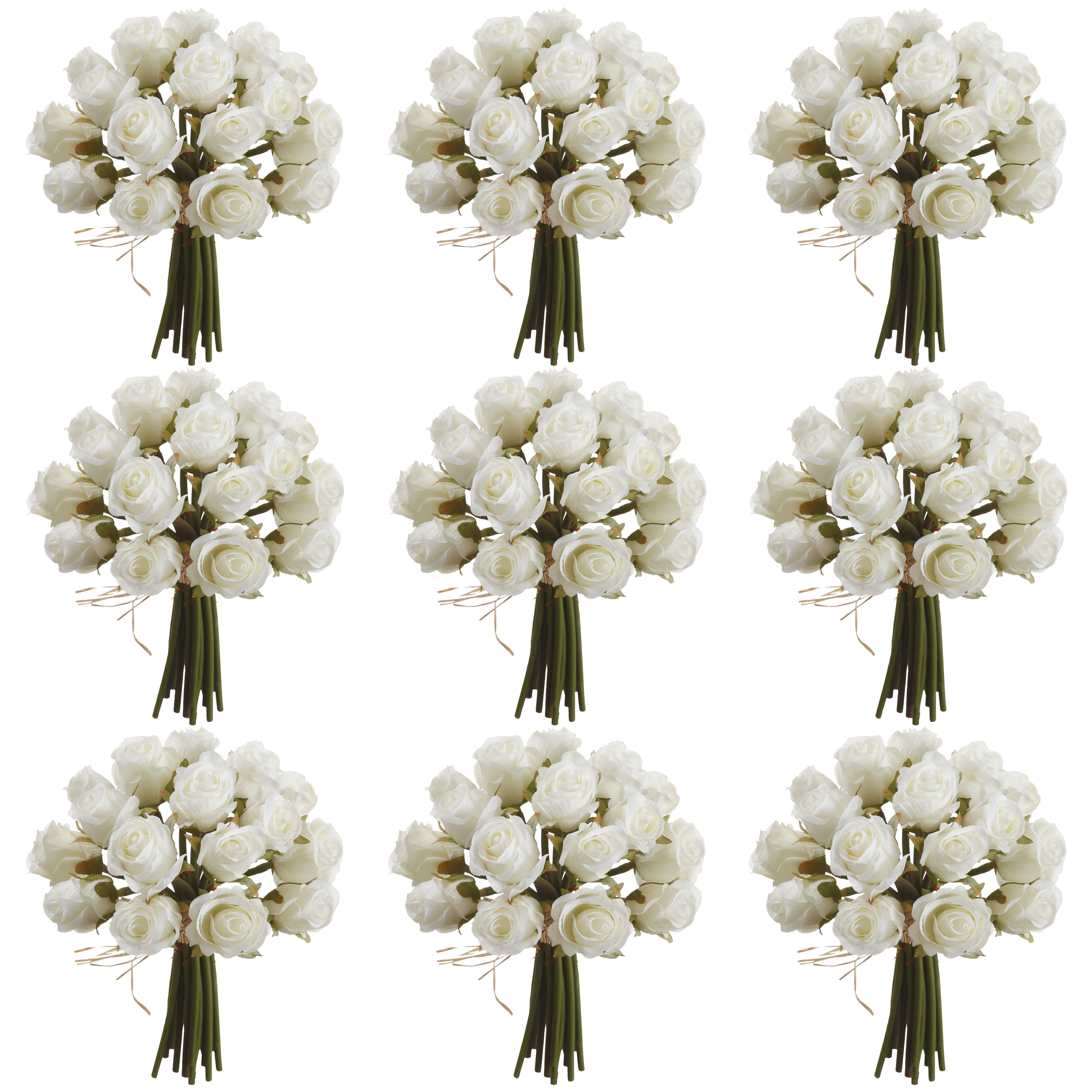 9 Pack: 8&#x22; White Mini Rose Bundle Classic Traditions&#x2122; by Ashland&#xAE;