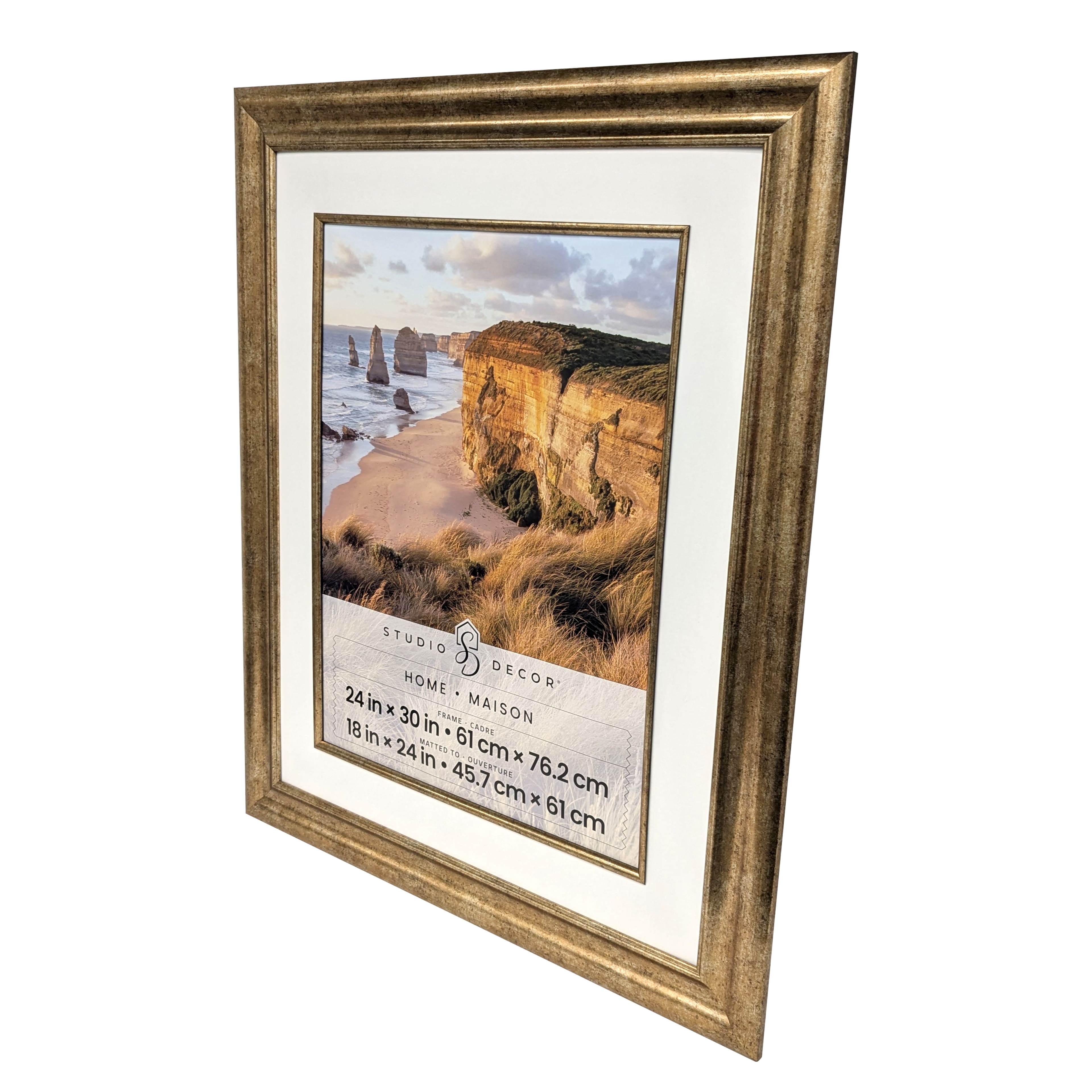 Home Champagne Gold Frame with Beveled Mat by Studio D&#xE9;cor&#xAE;