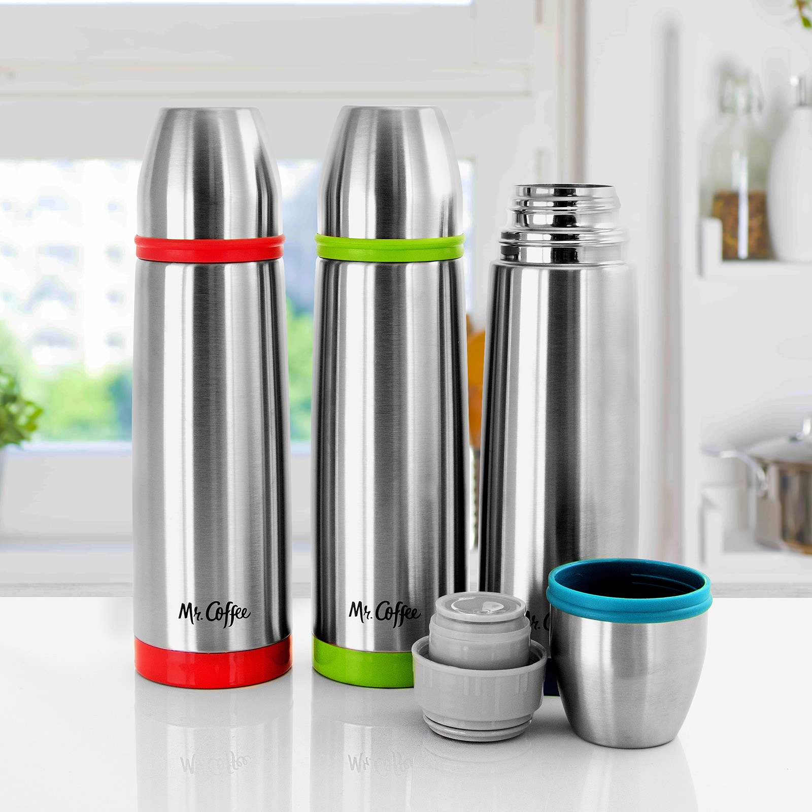 Mr. Coffee Altona 27oz. Stainless Steel Thermal Travel Bottles Set