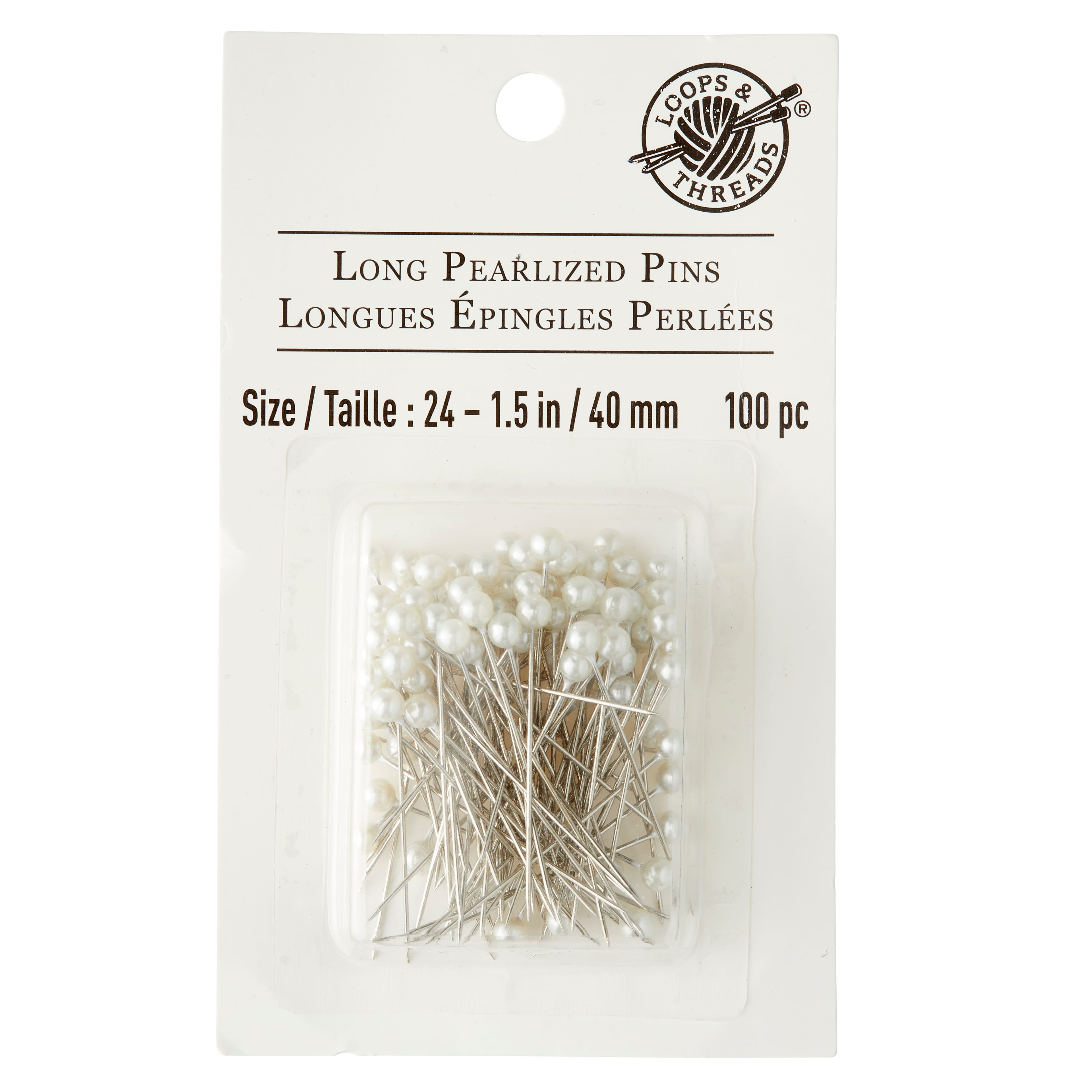 100pcs extra long pearl head pin