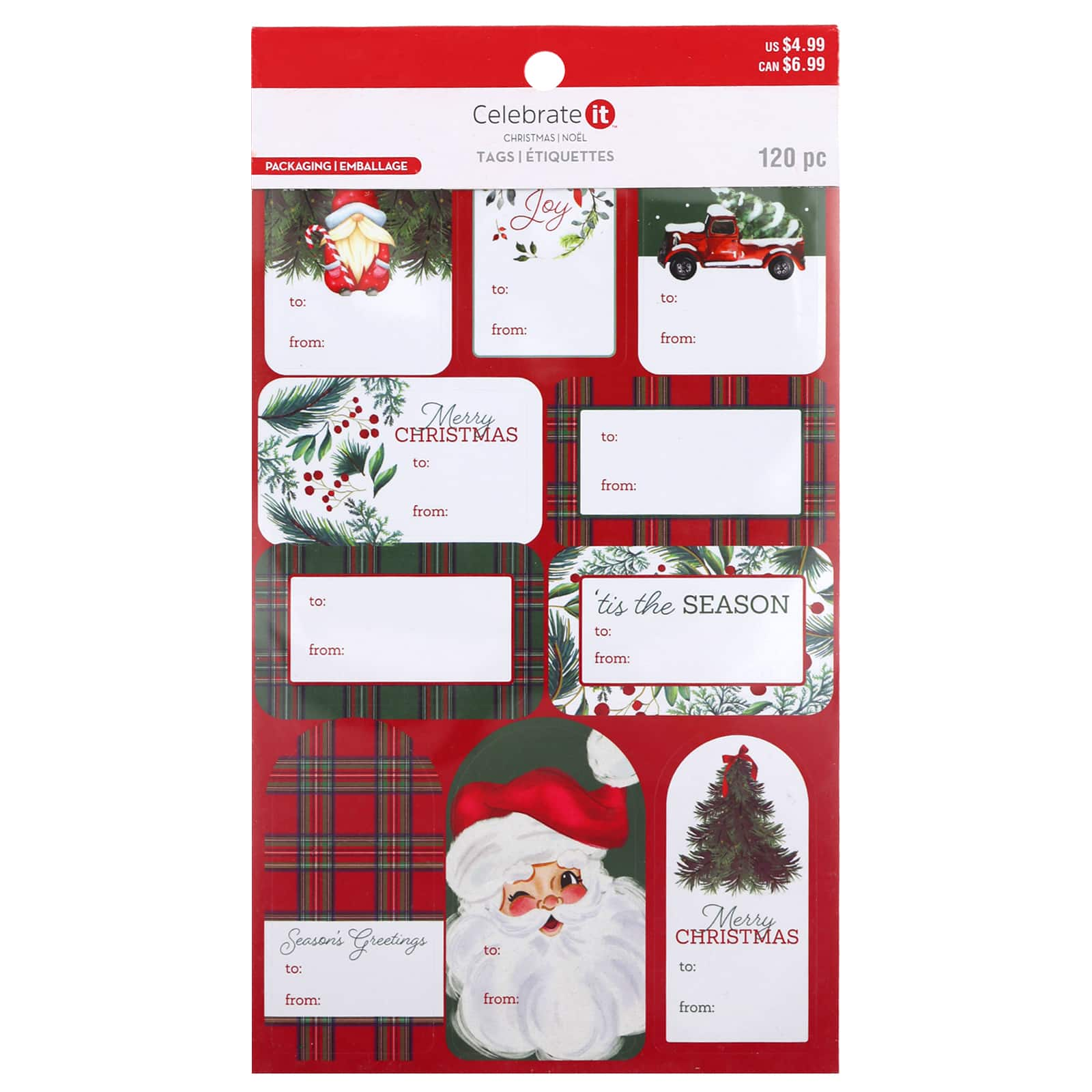 Traditional Christmas Sticker Gift Tags, 120ct. by Celebrate It&#x2122;