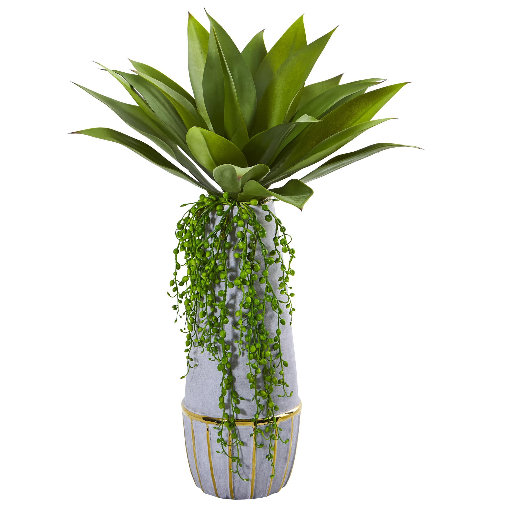 15&#x22; Agave Succulent in Stoneware Planter