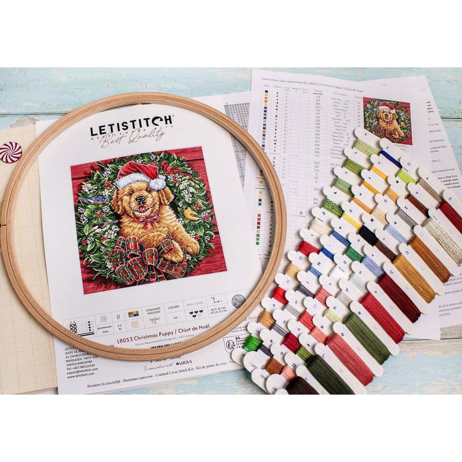 Letistitch Christmas Puppy Counted Cross Stitch Kit