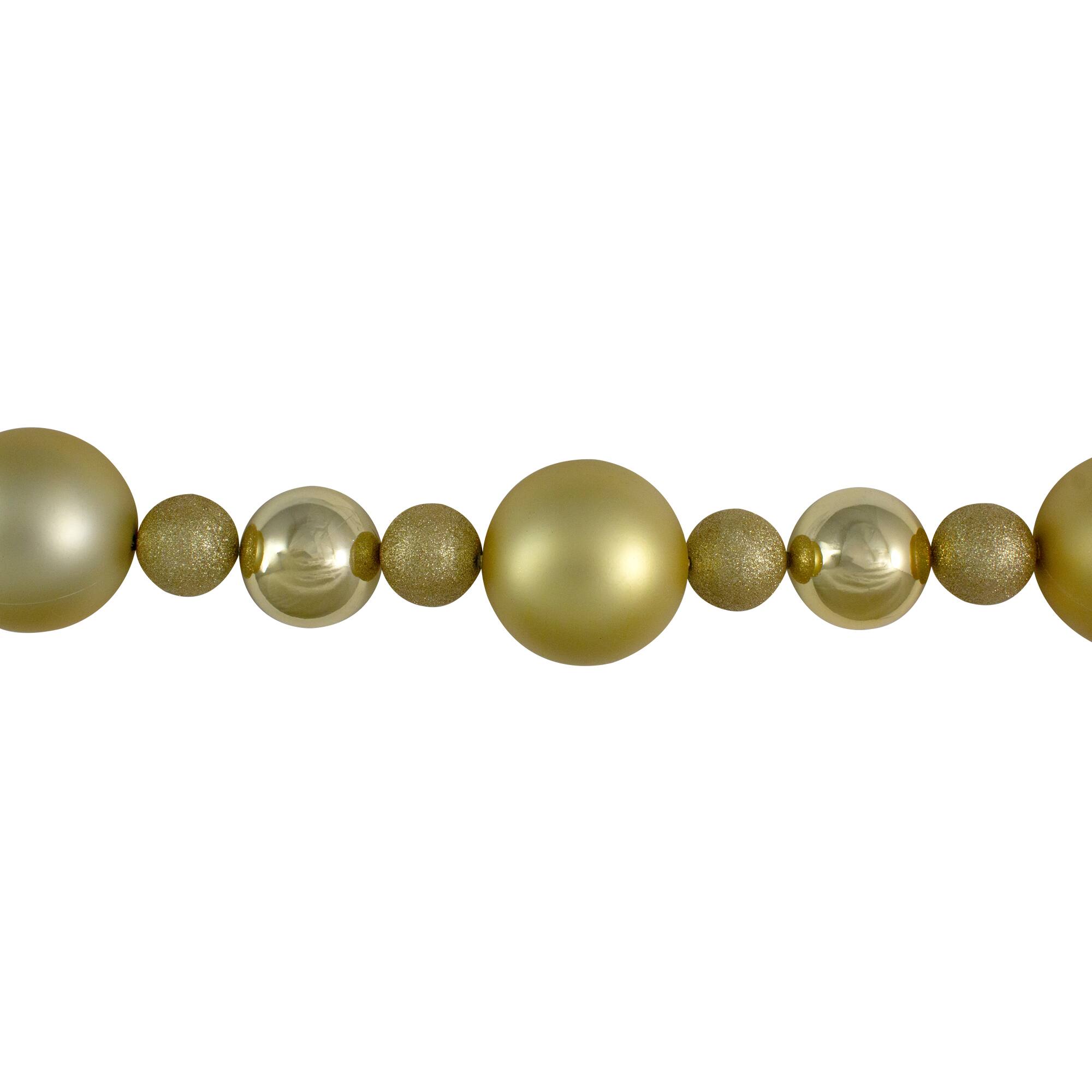 6ft. Vegas Gold 3-Finish Shatterproof Ball Christmas Garland