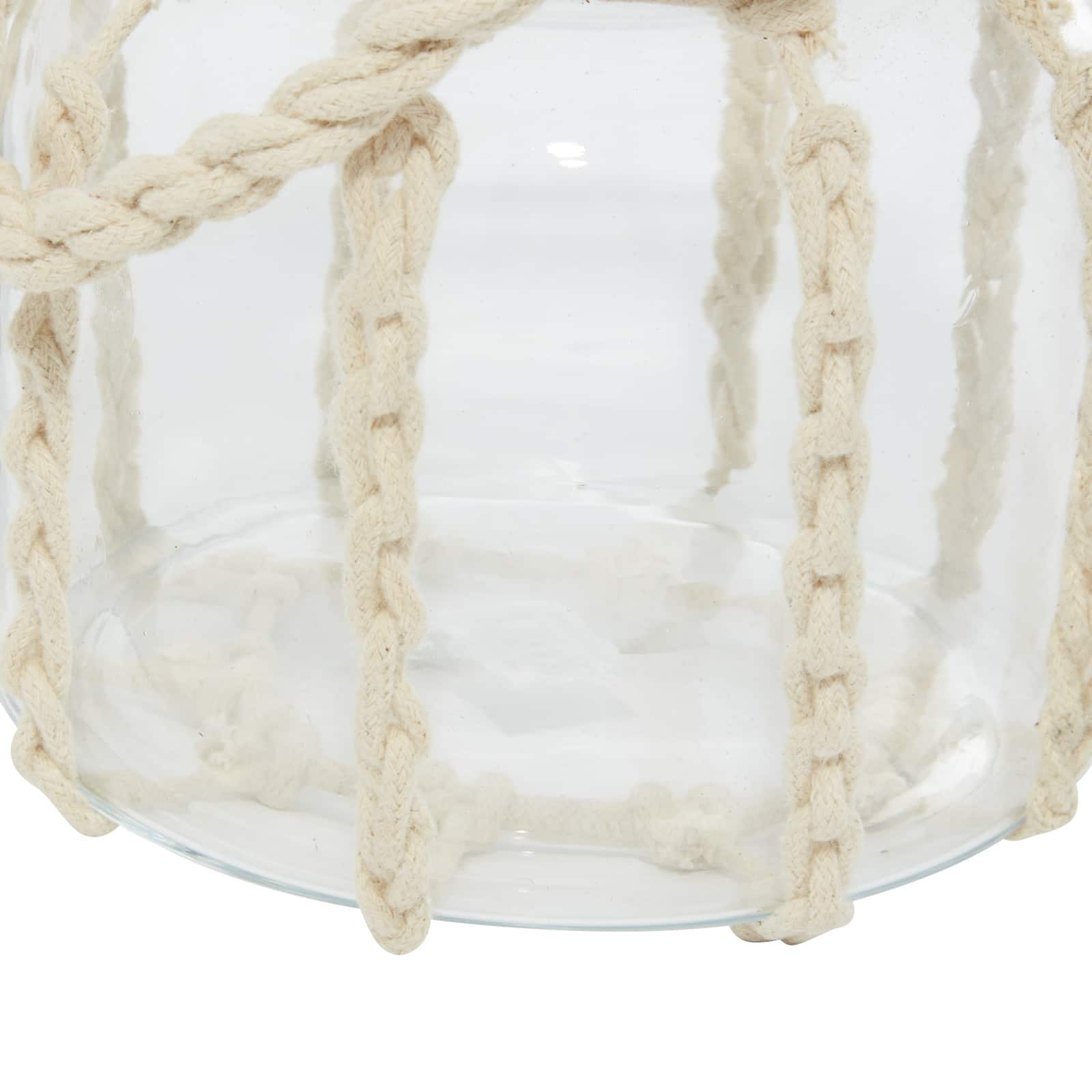 White Glass Coastal Lantern, 6" x 6" x 6"