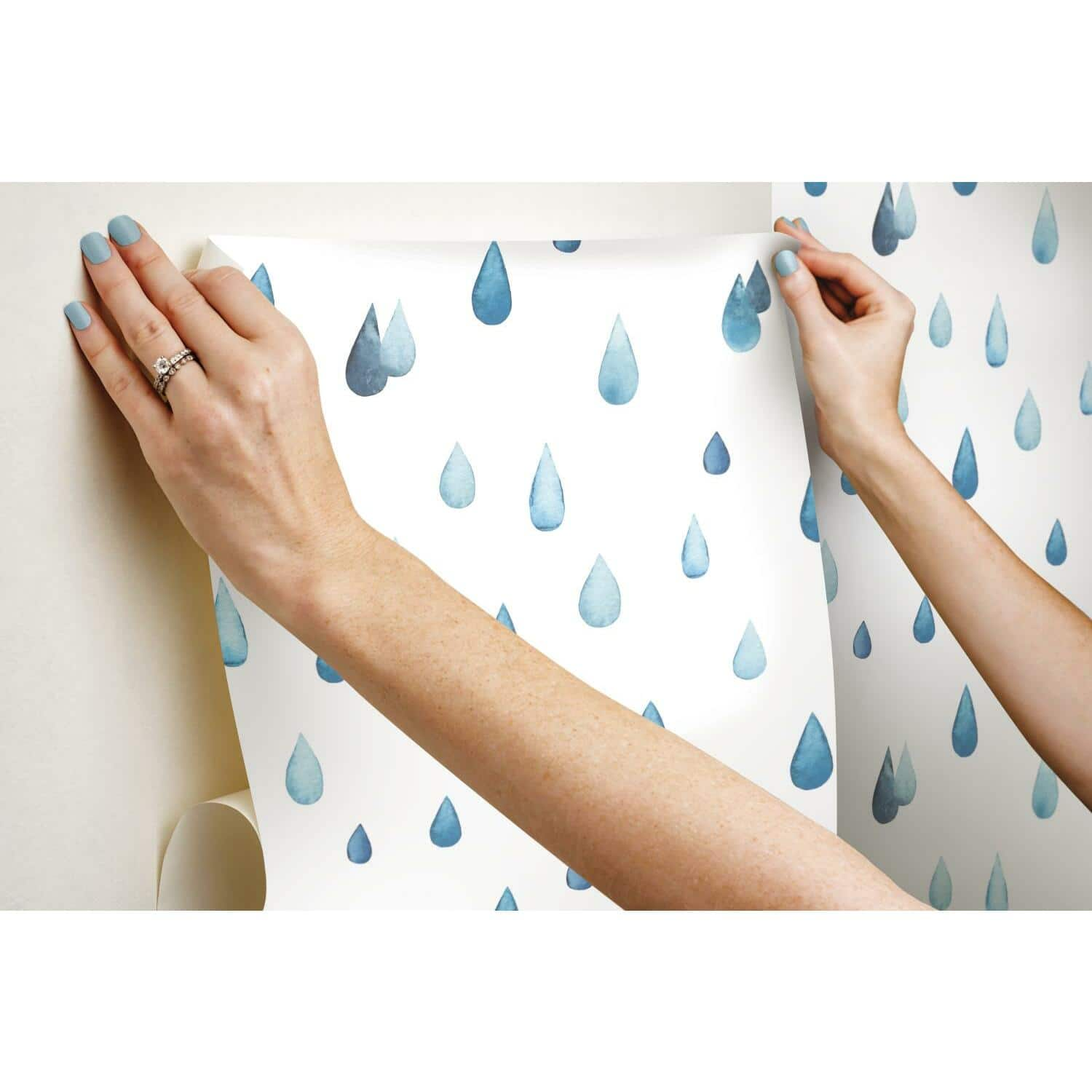 RoomMates Clara Jean Raindrops Peel &#x26; Stick Wallpaper