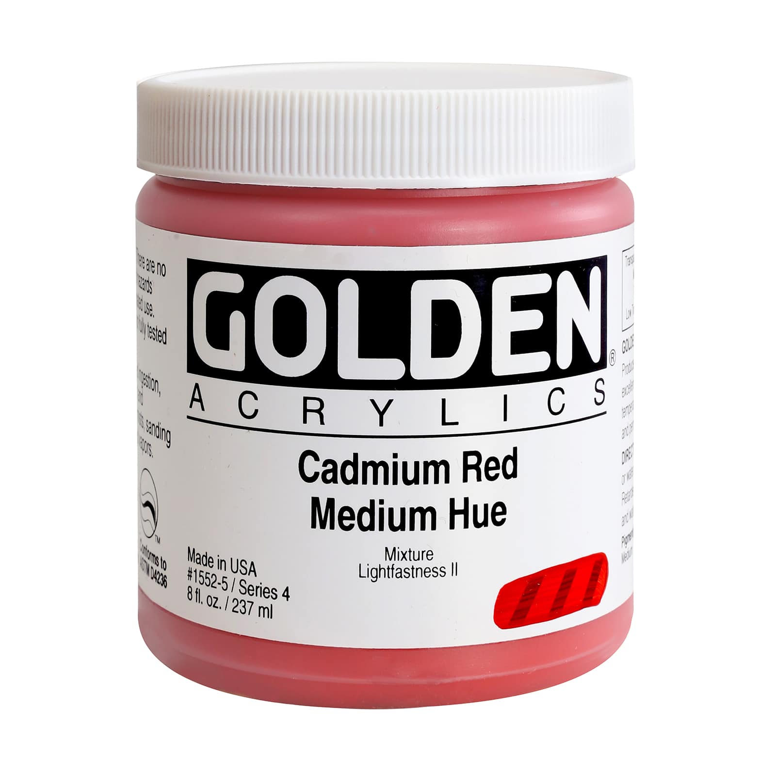 Golden Heavy Body Acrylic Paint, 8 oz in Cadmium Red Medium Hue
