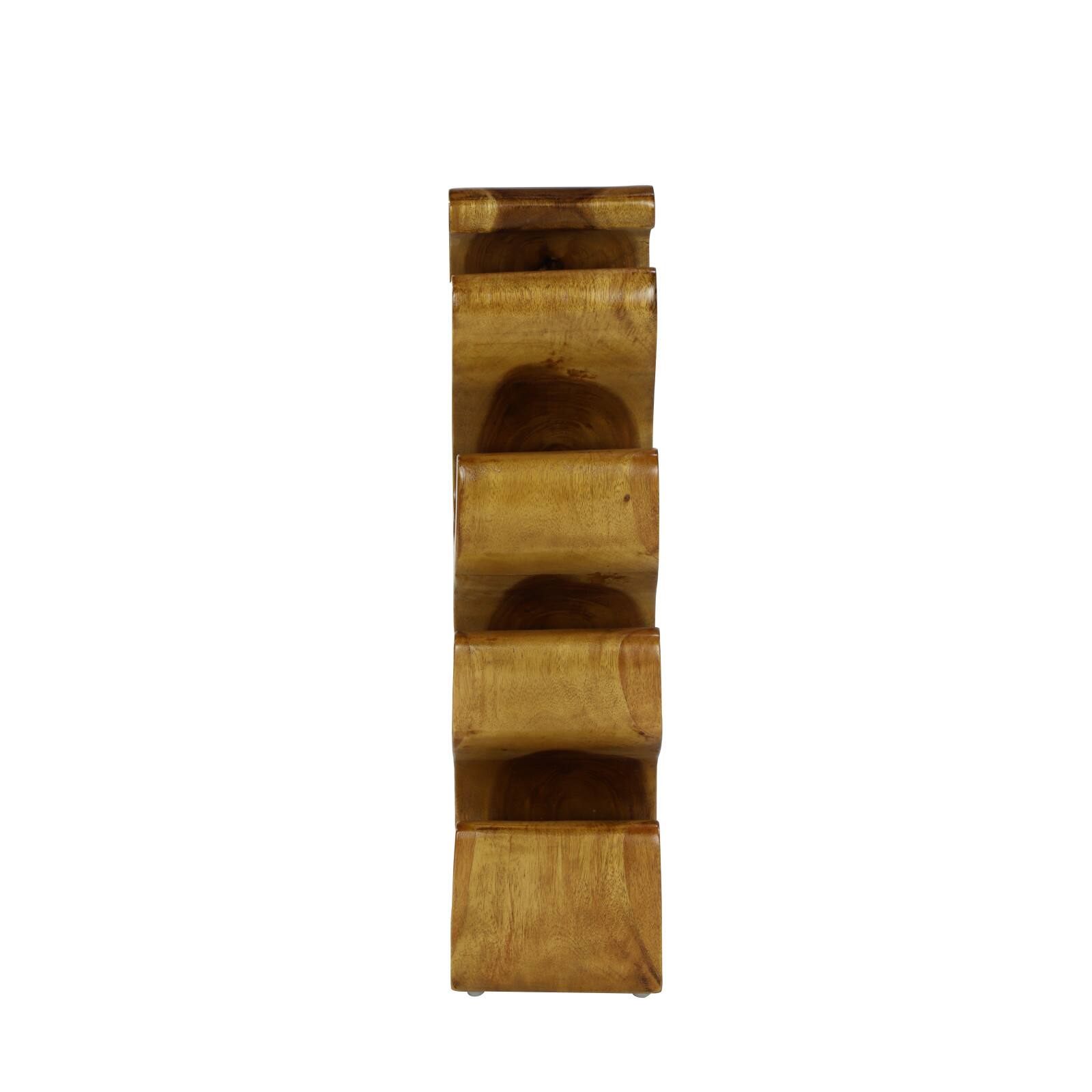 28" Brown Wood Rustic Wine Holder Rack