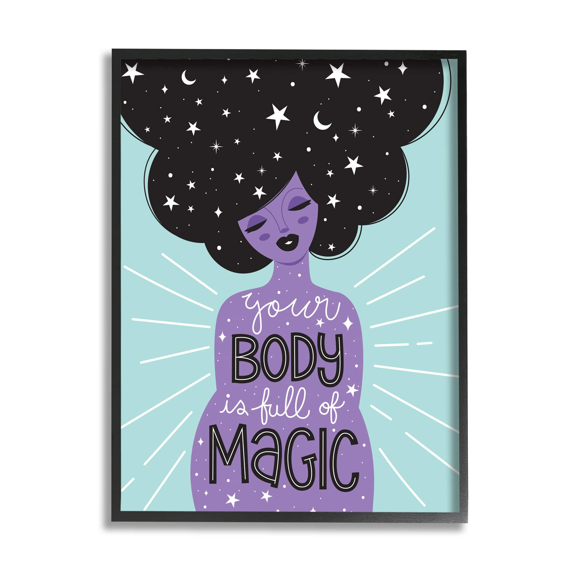 Stupell Industries Body Full of Magic Wall Art in Black Frame