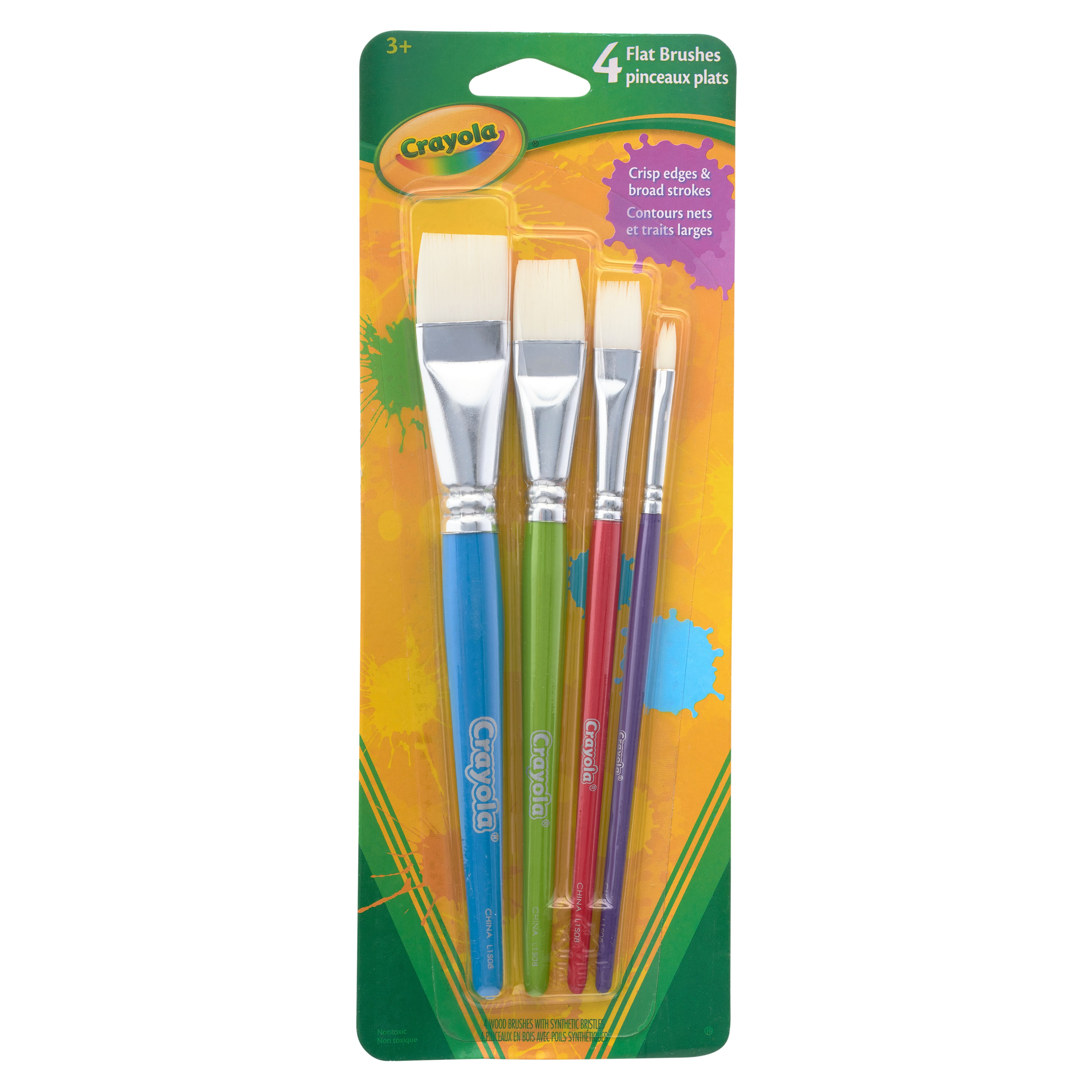 Crayola® Synthetic 4 Piece Flat Brush Set