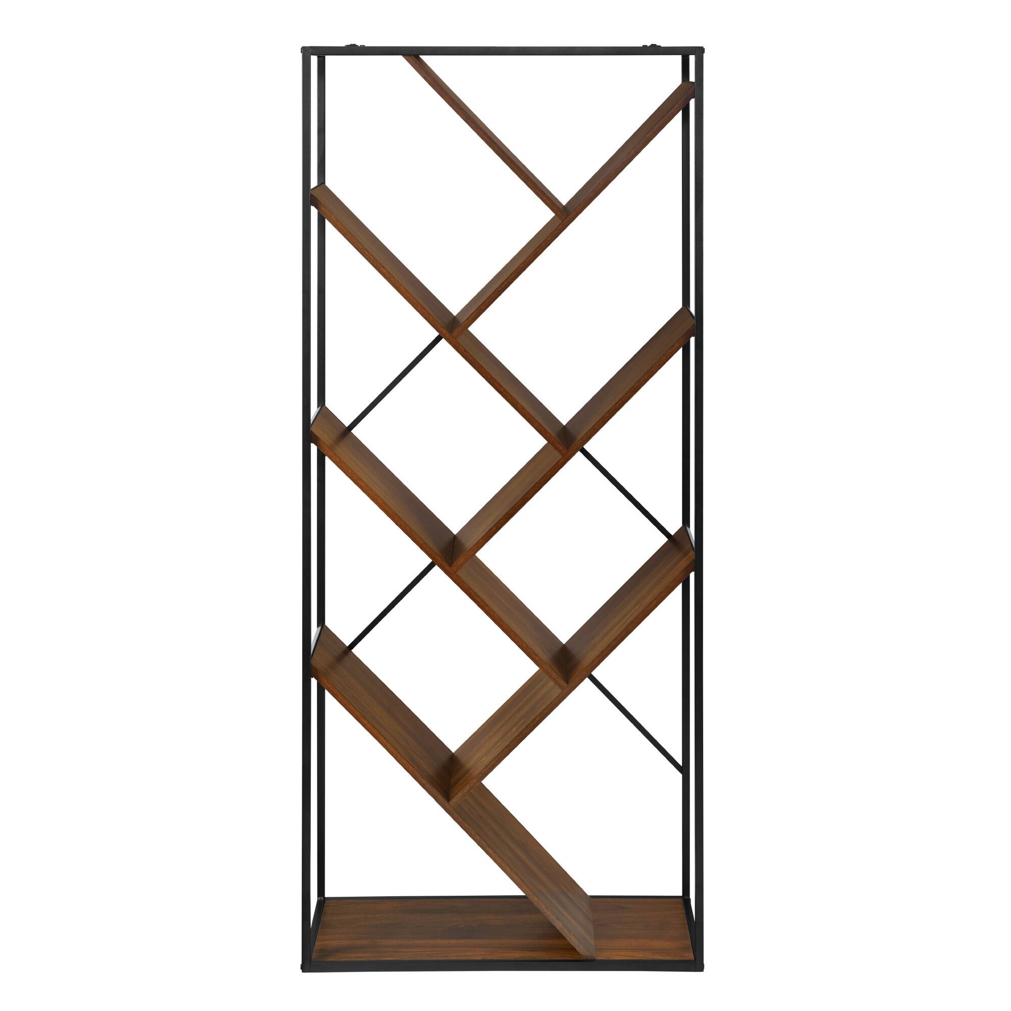 Walker Edison 68&#x22; Dark Walnut V Bookshelf