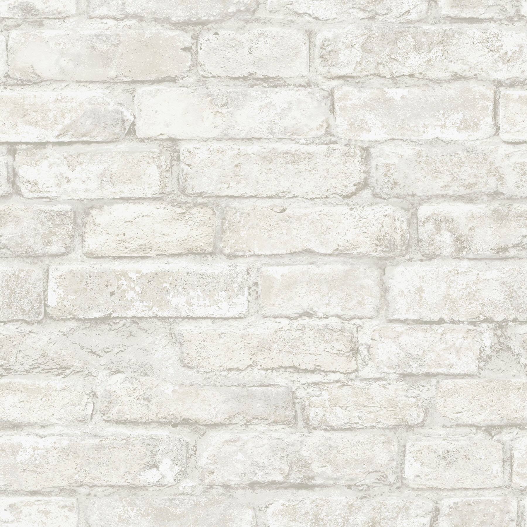 InHome White Denver Brick Peel & Stick Wallpaper