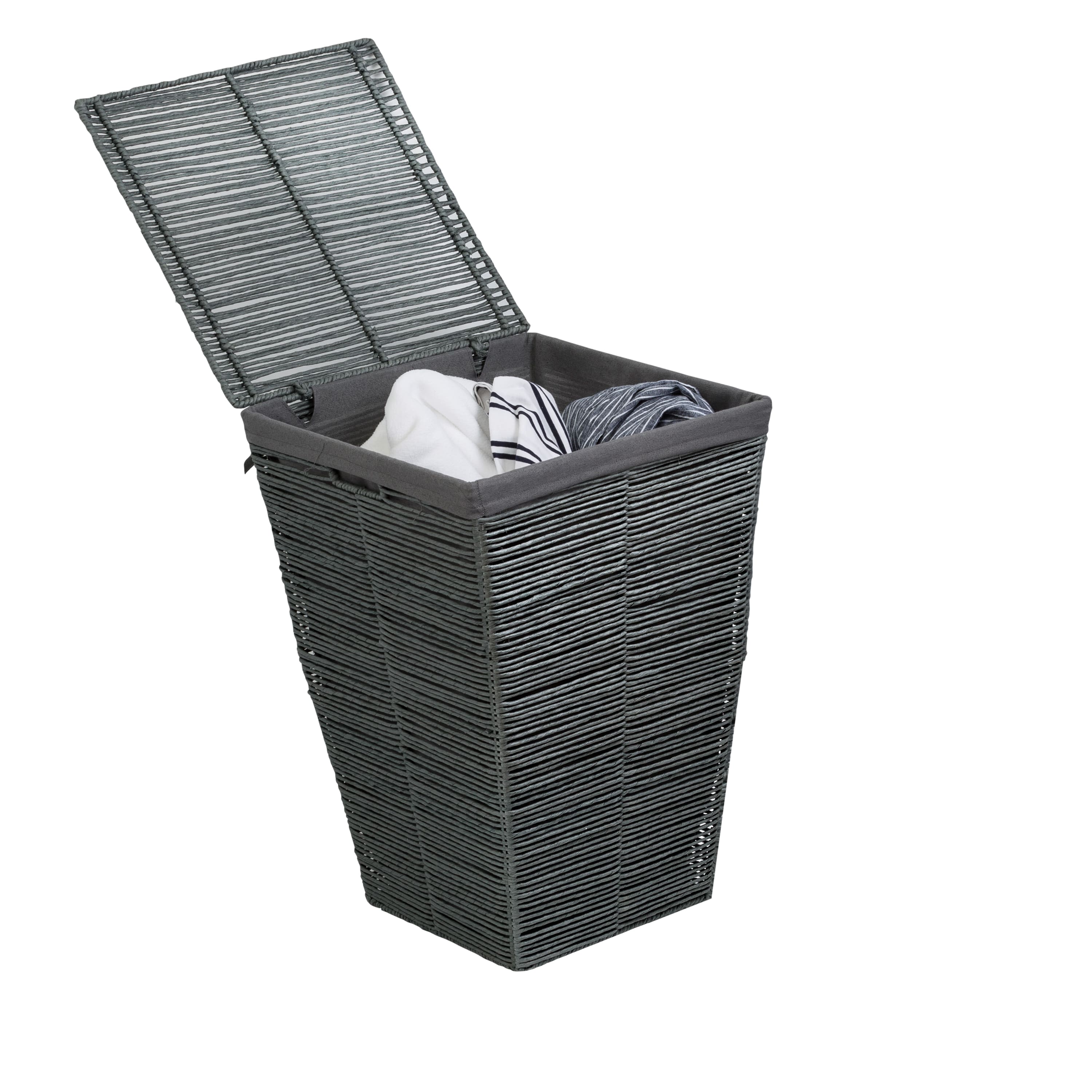 22&#x22; Coastal Collection Cool Gray Laundry Hamper with Lid