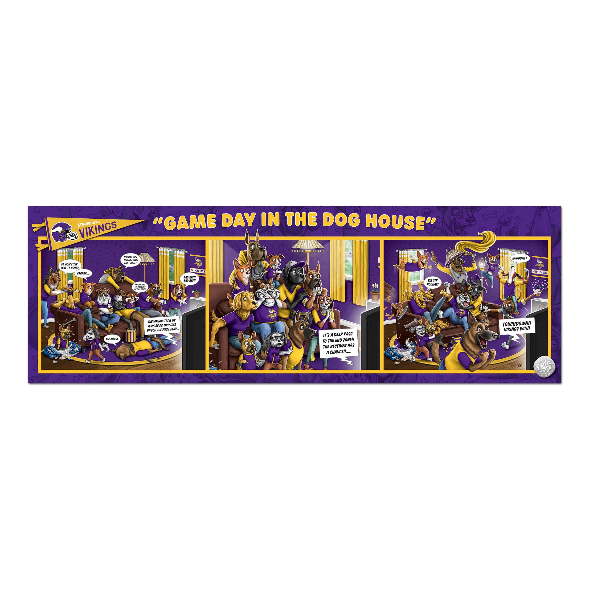 NFL Game Day in the Dog House 1,000 Piece Puzzle