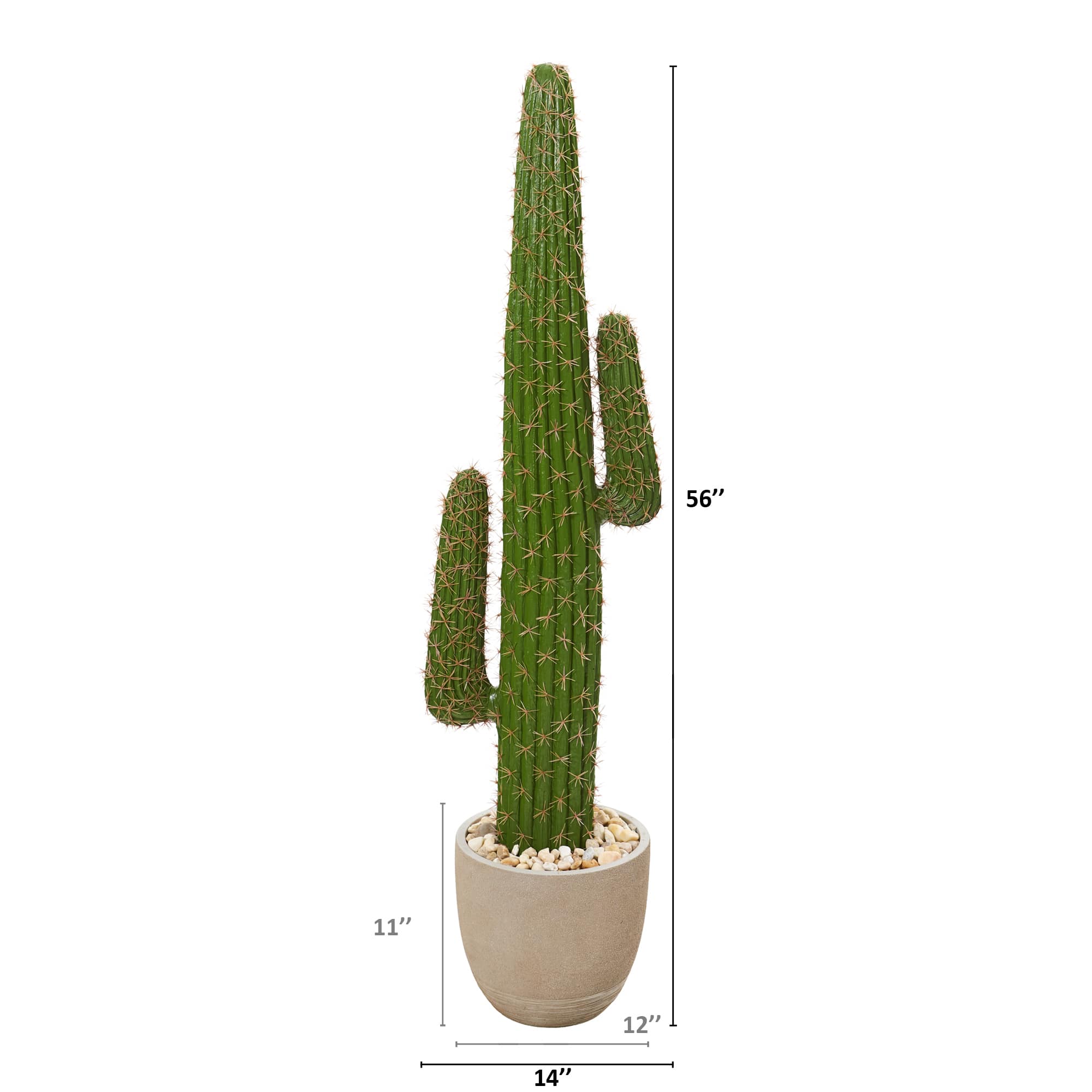 4.6ft. Cactus Artificial Plant in Sandstone Planter