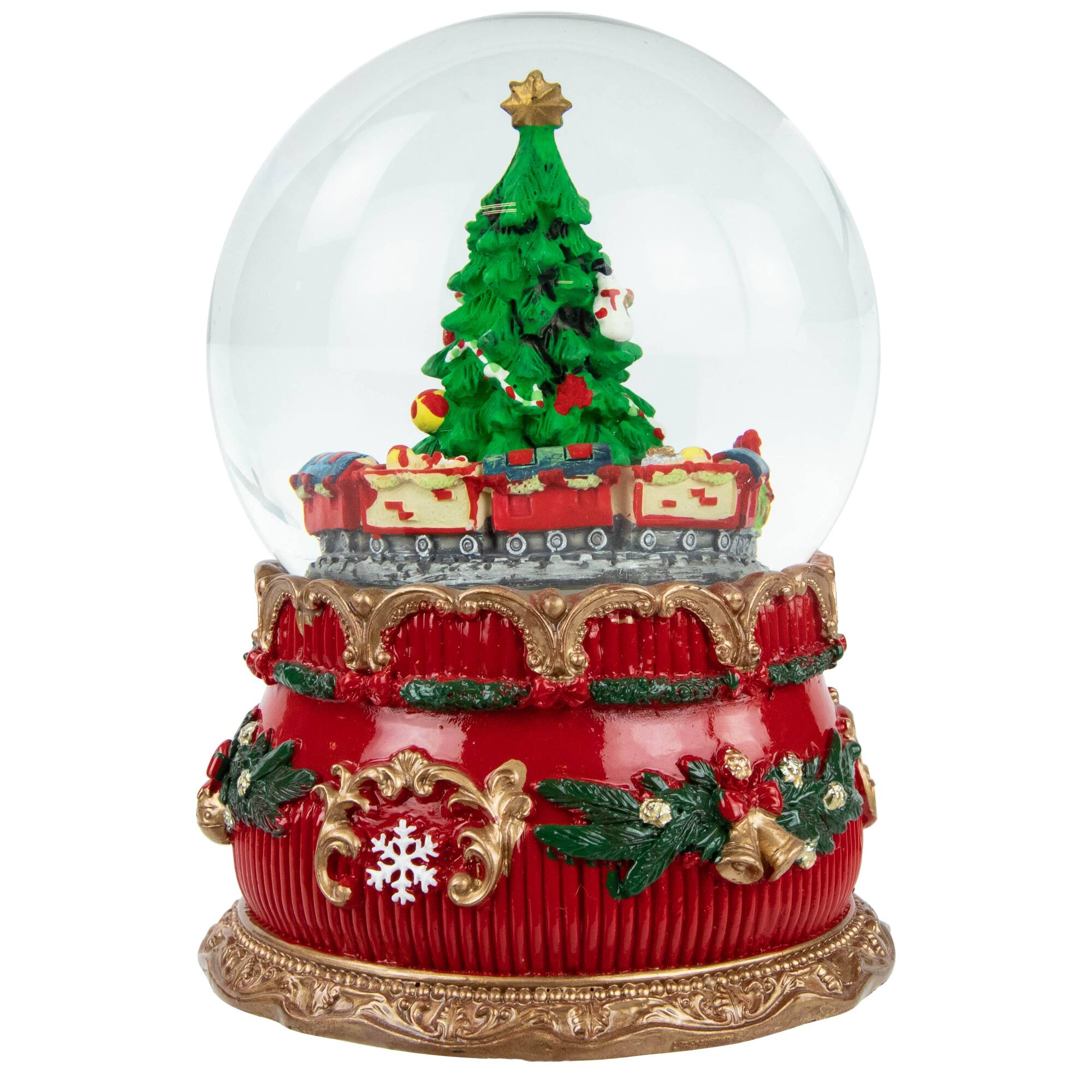 6&#x22; Musical Christmas Tree &#x26; Train Animated Water Globe