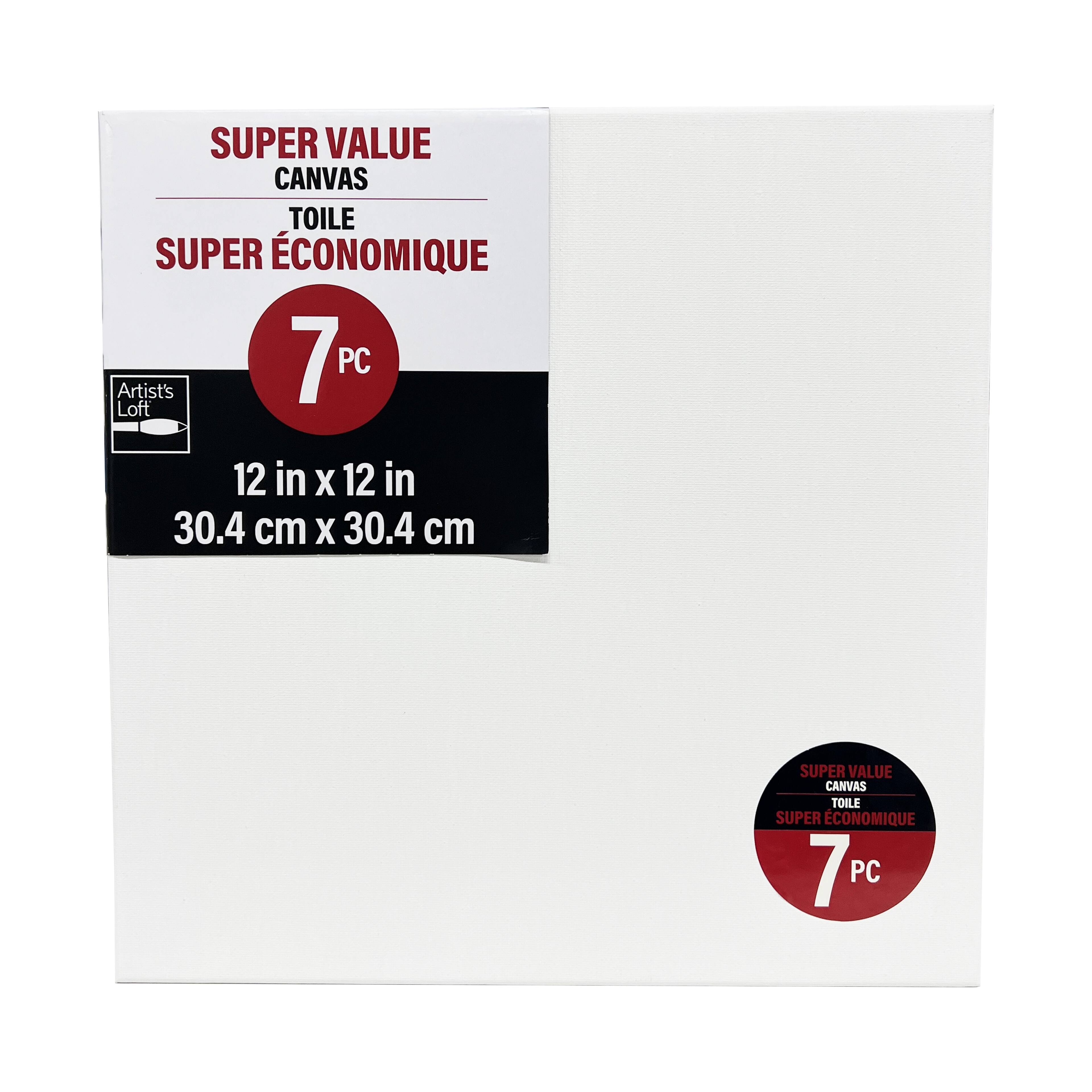 7 Pack 12" x 12" Super Value Canvas by Artist's Loft®