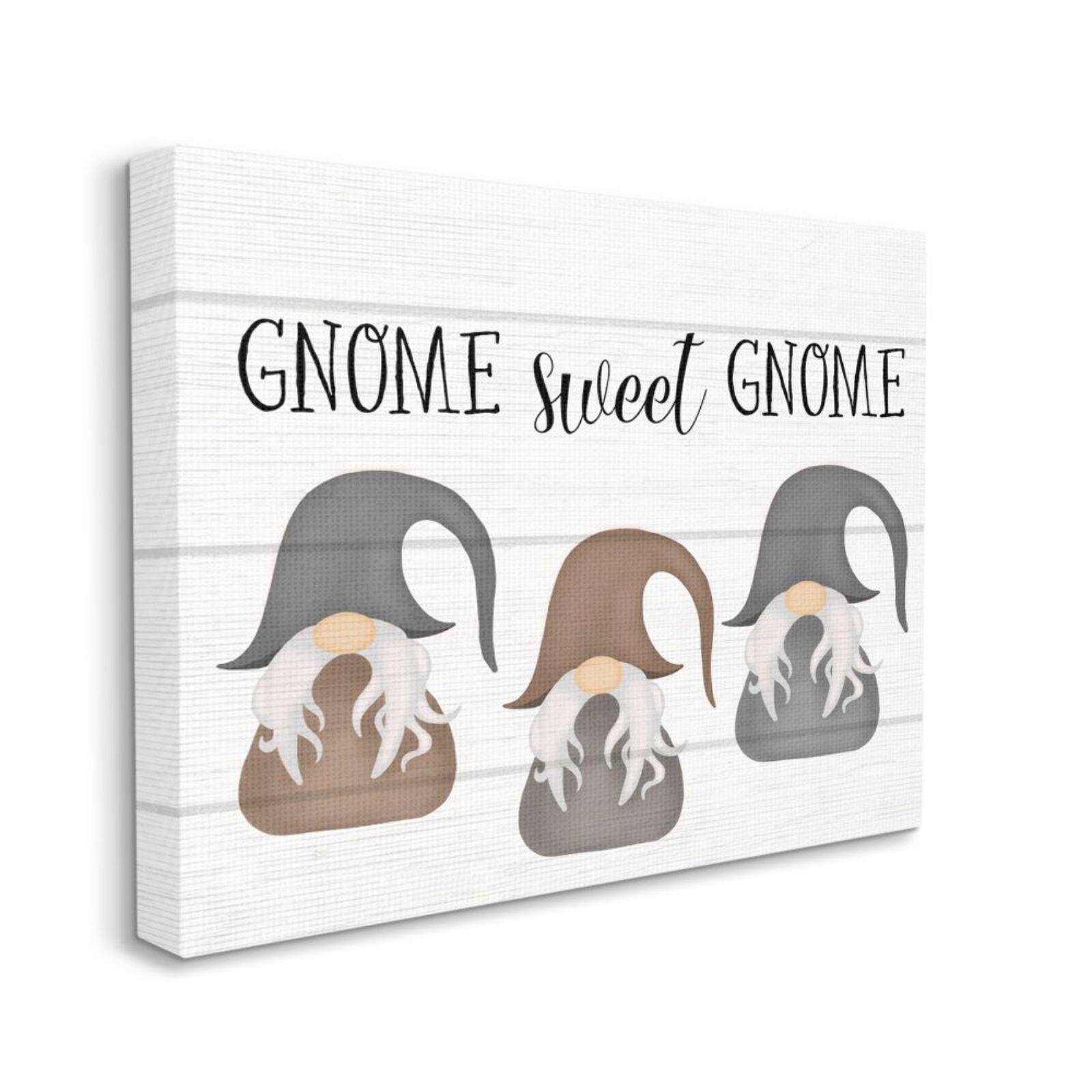 Stupell Industries Gnome Sweet Gnome Canvas Wall Art
