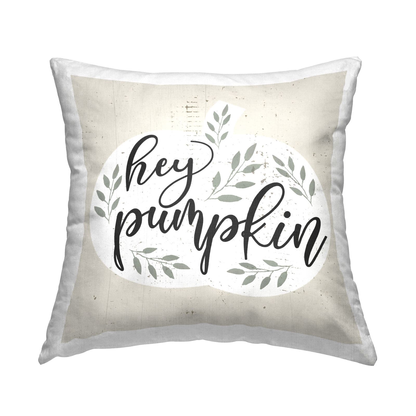 Stupell Industries Hey Pumpkin Charming Botanical Silhouette Foliage Throw Pillow