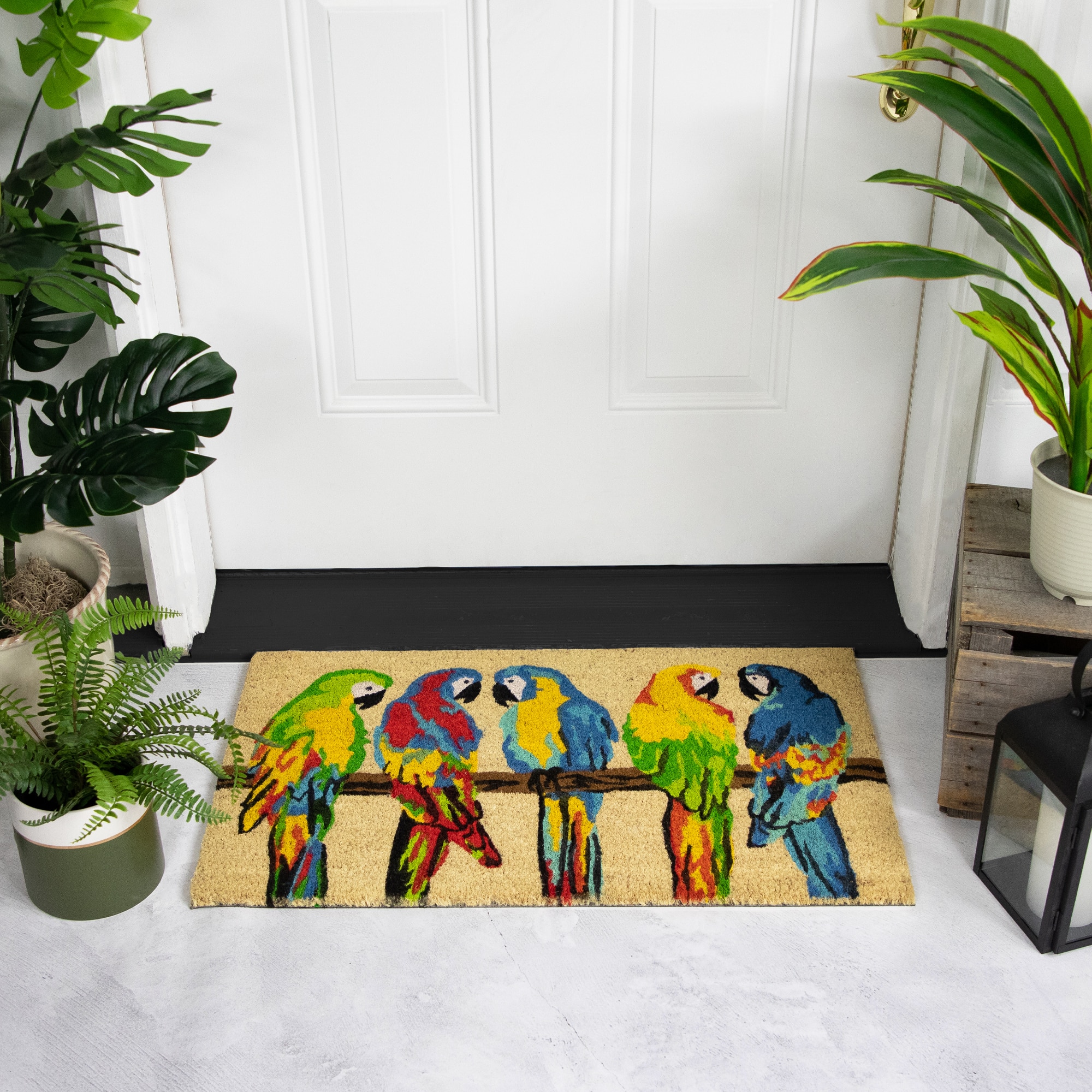 Multicolor Parrots Doormat