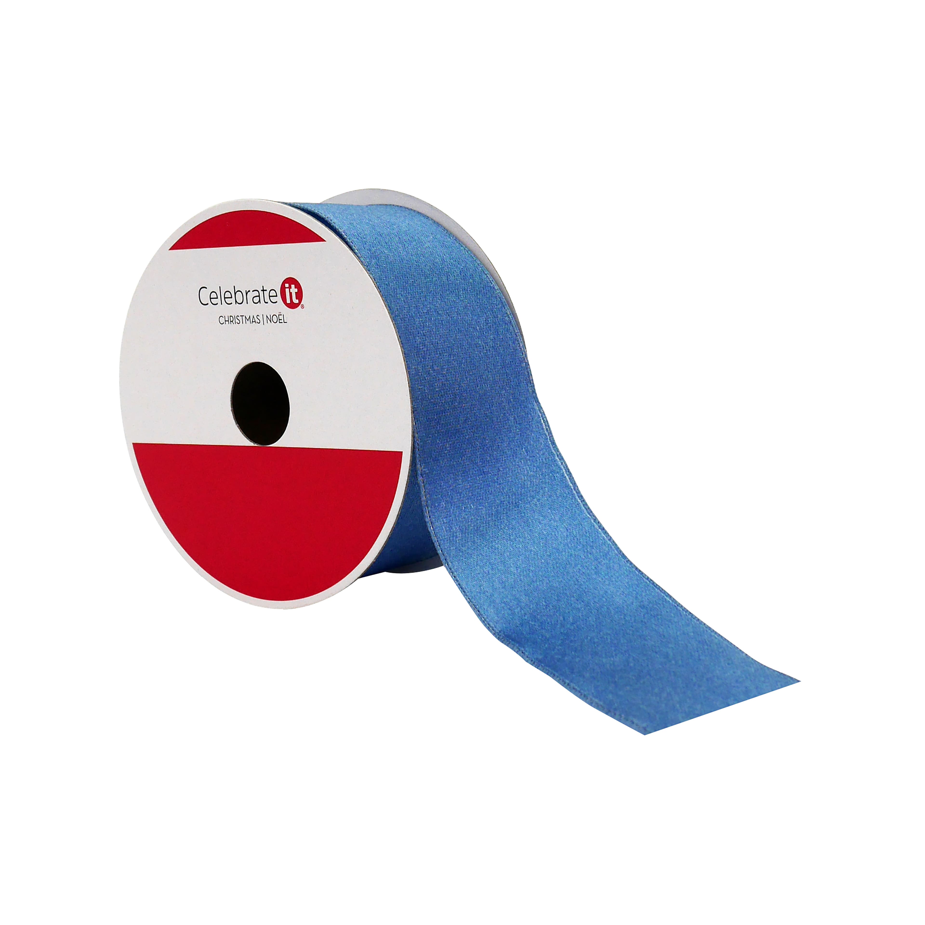 1.5&#x22; x 30ft. Navy Wired Satin Ribbon by Celebrate It&#xAE;