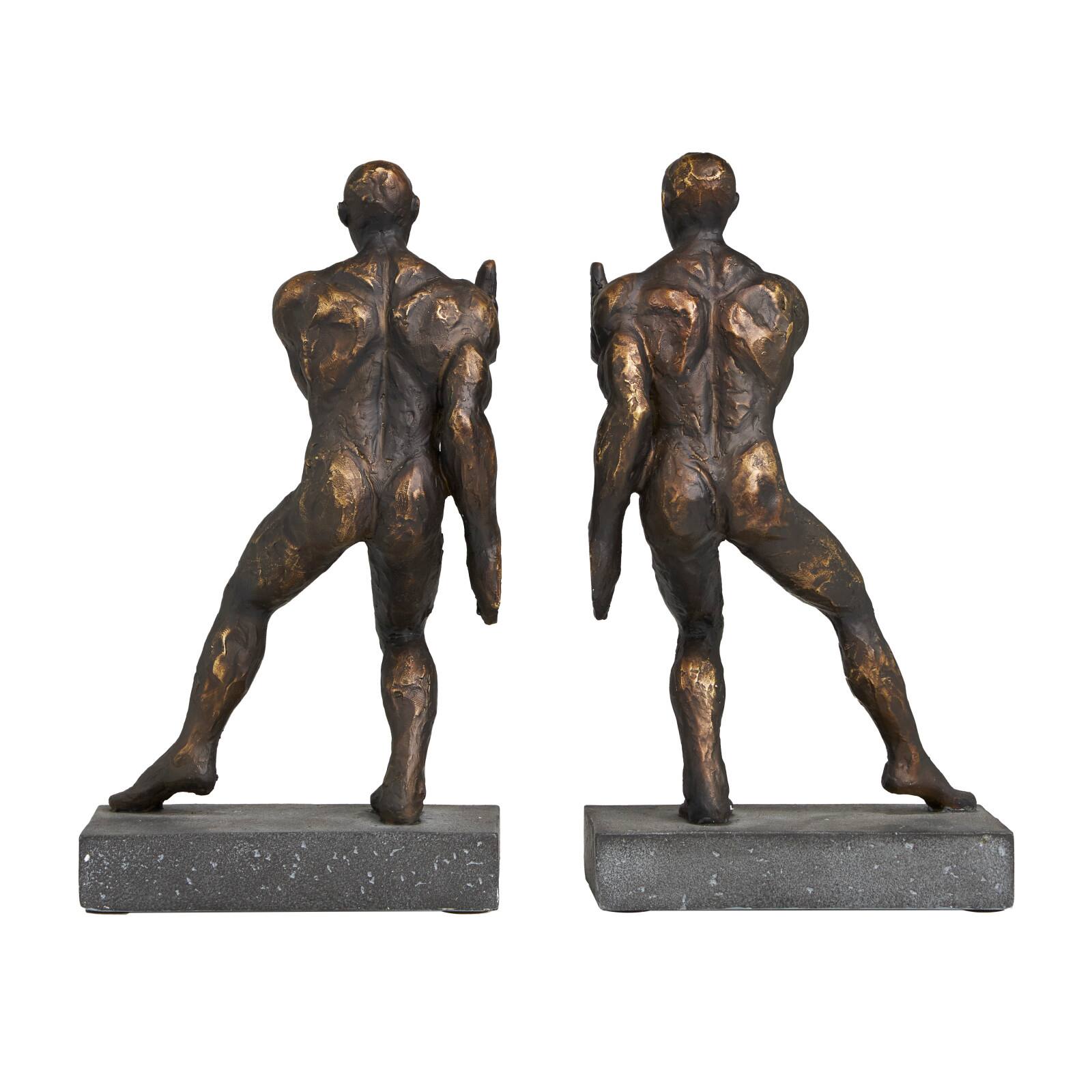 9.75" Modern Polystone Leaning Men Bookends, 2ct.
