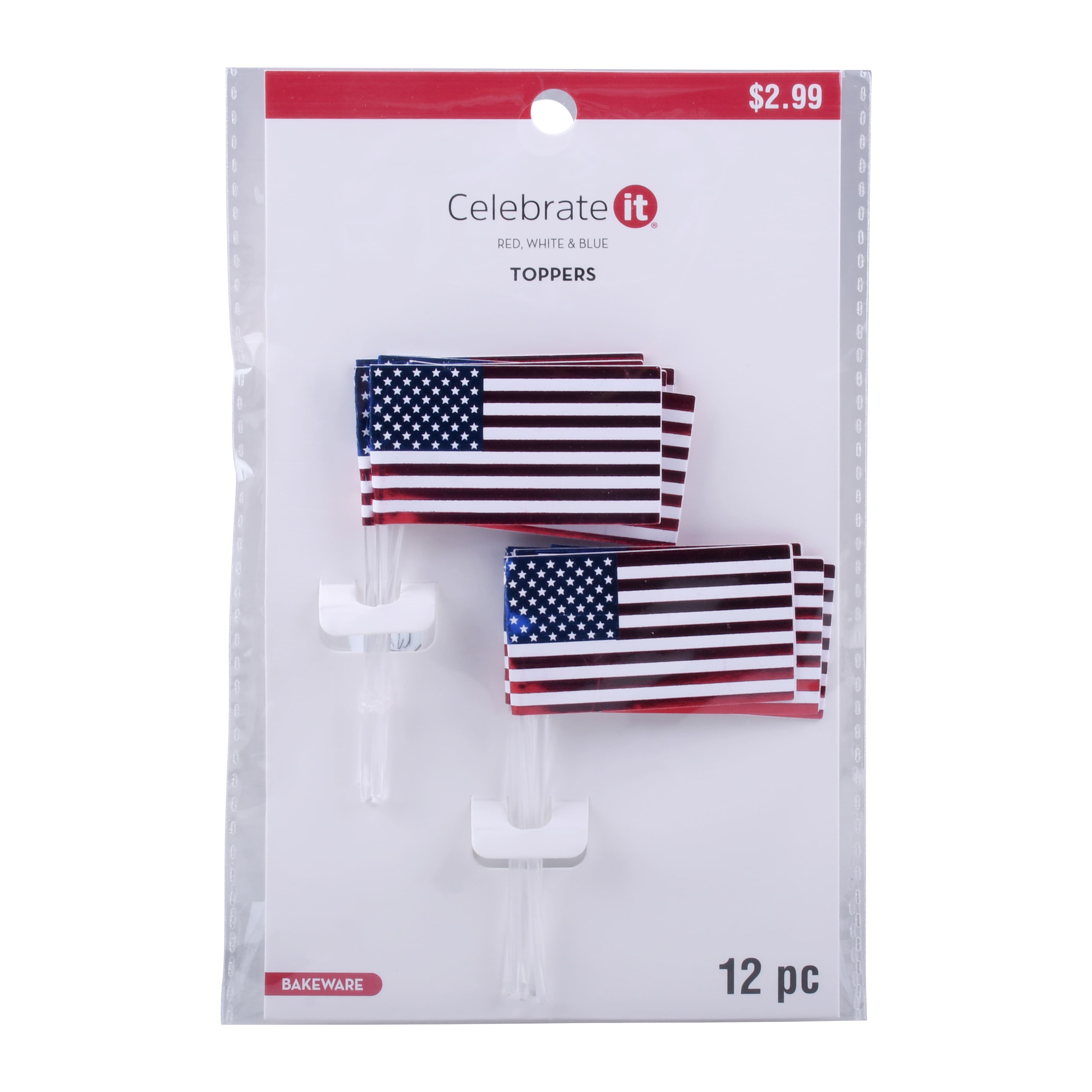 Red, White & Blue USA Flag Toppers, 12ct. by Celebrate It®