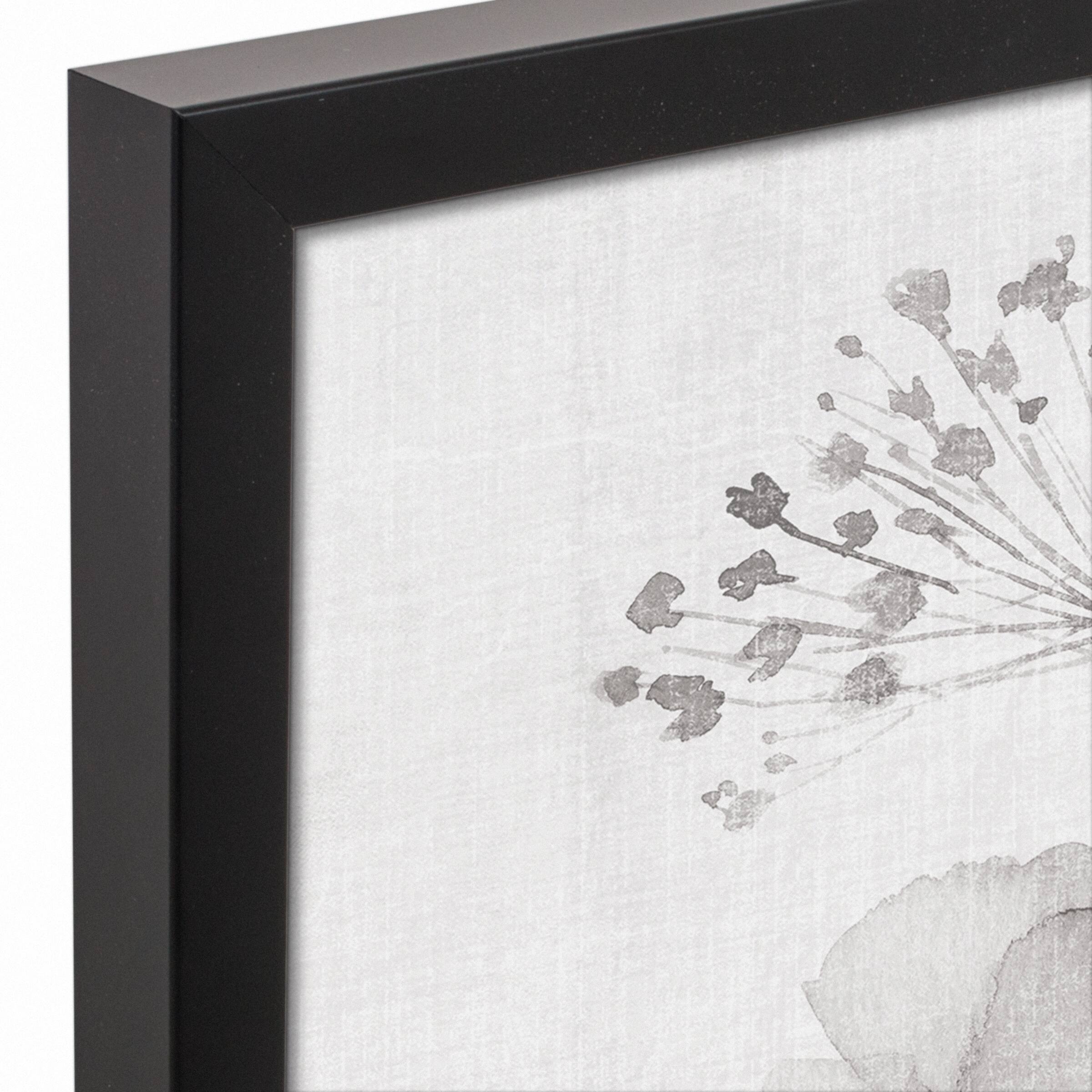 Neutral Botanicals 17.73" x 21.73" Black Framed Canvas