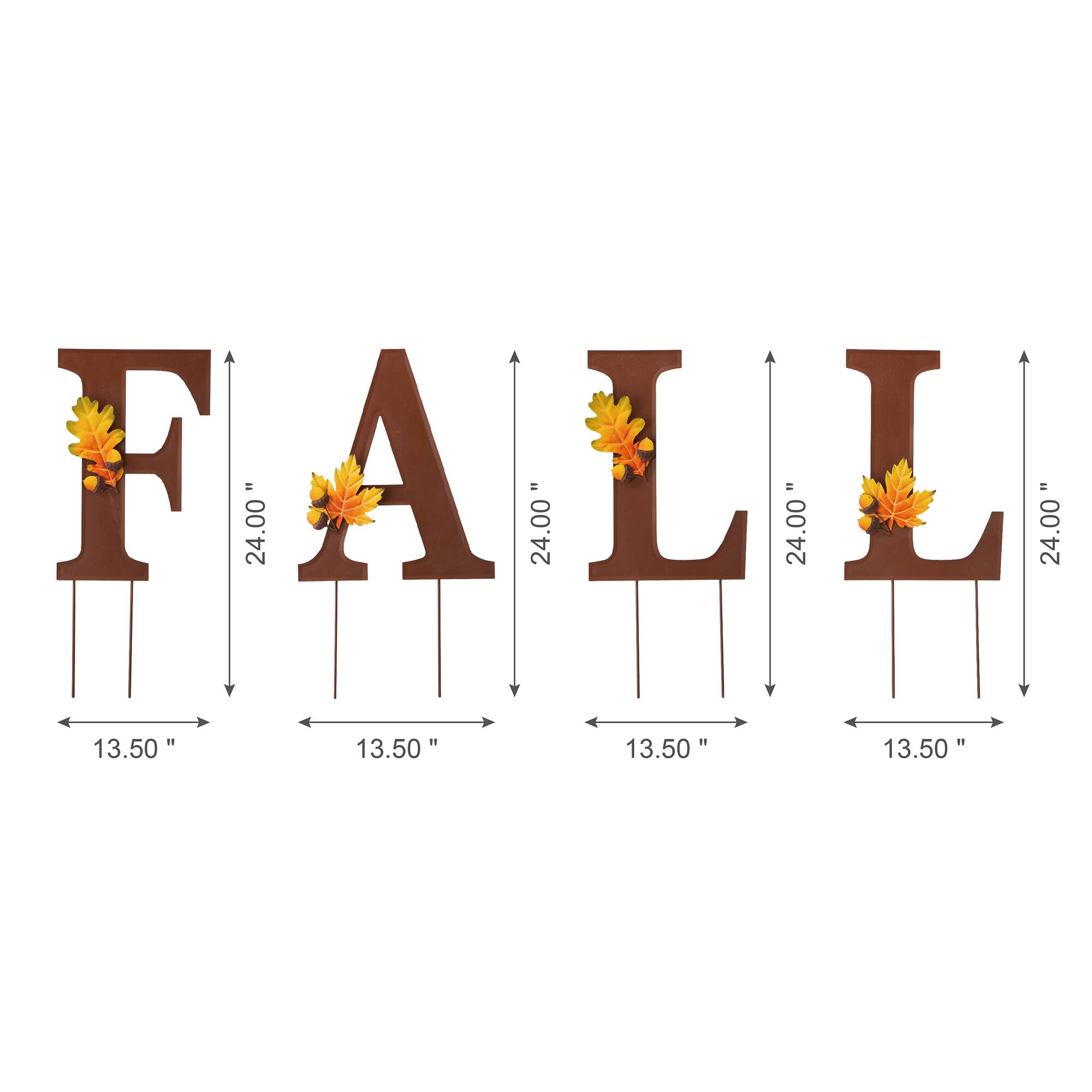 Glitzhome&#xAE; 24&#x22; Fall Metal Yard Stake or Standing D&#xE9;cor