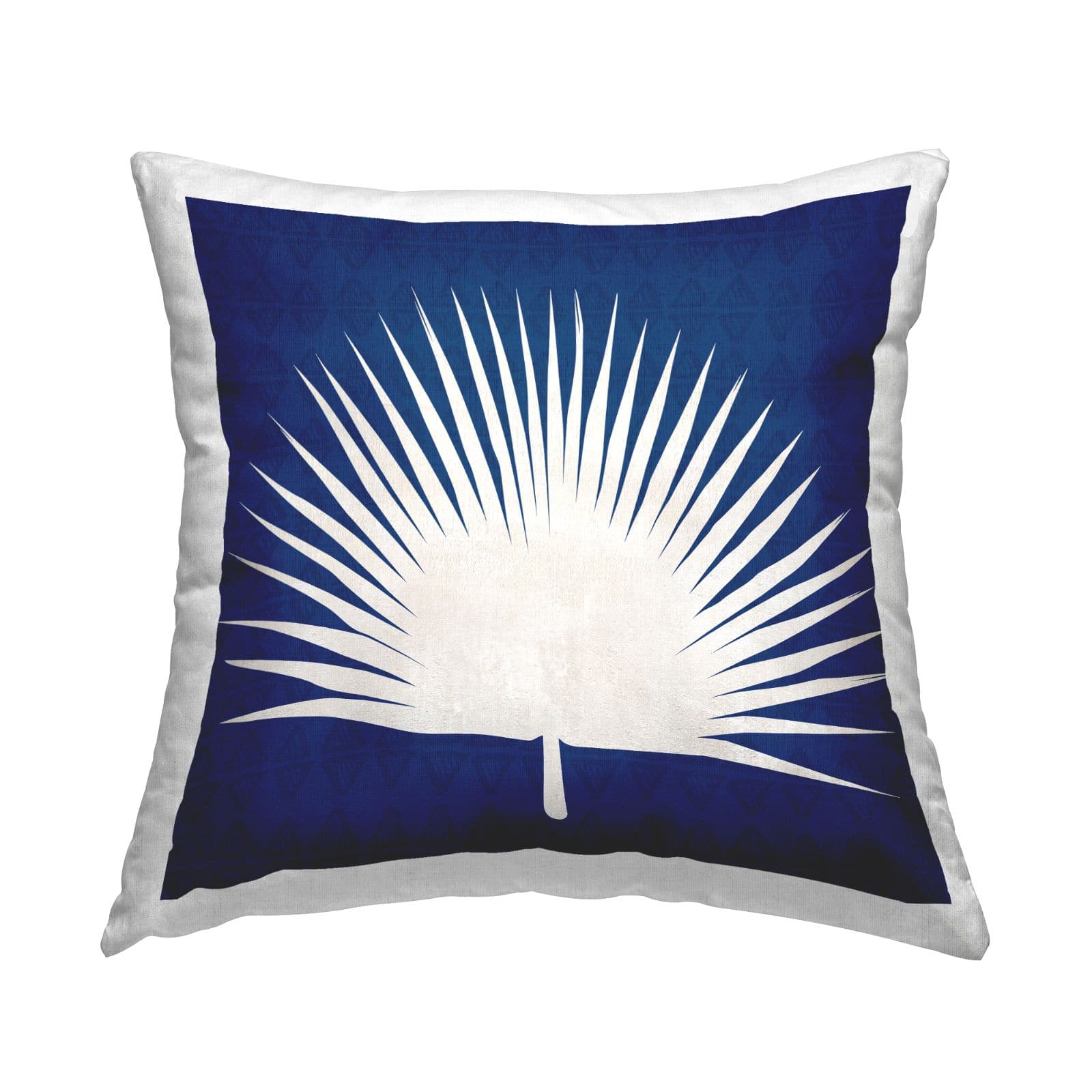 Stupell Industries Wide Palm Leaf Abstract Blue White Throw Pillow, 18" x 18" | Michaels&reg;