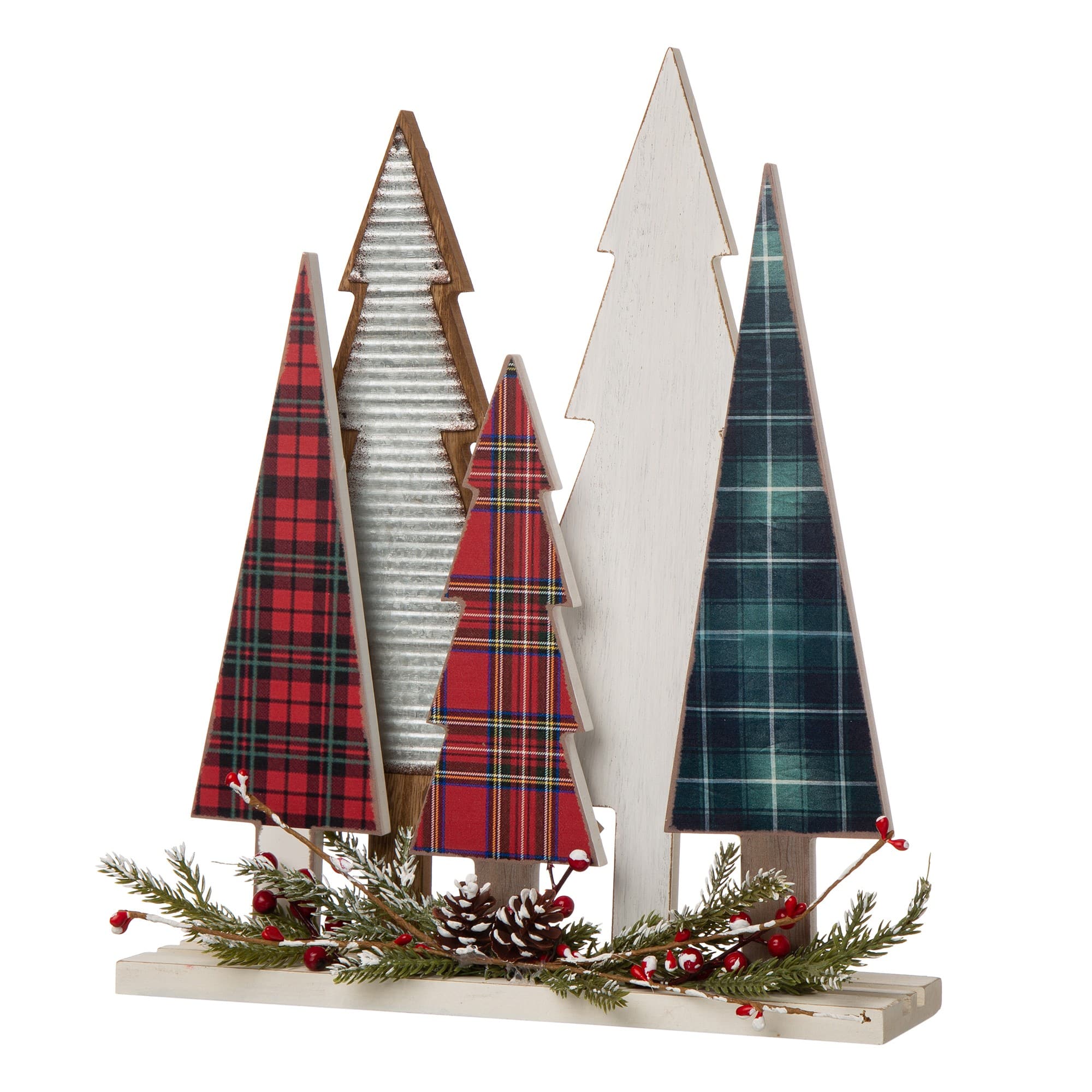 Glitzhome&#xAE; 14&#x22; Wooden Christmas Tree Table D&#xE9;cor