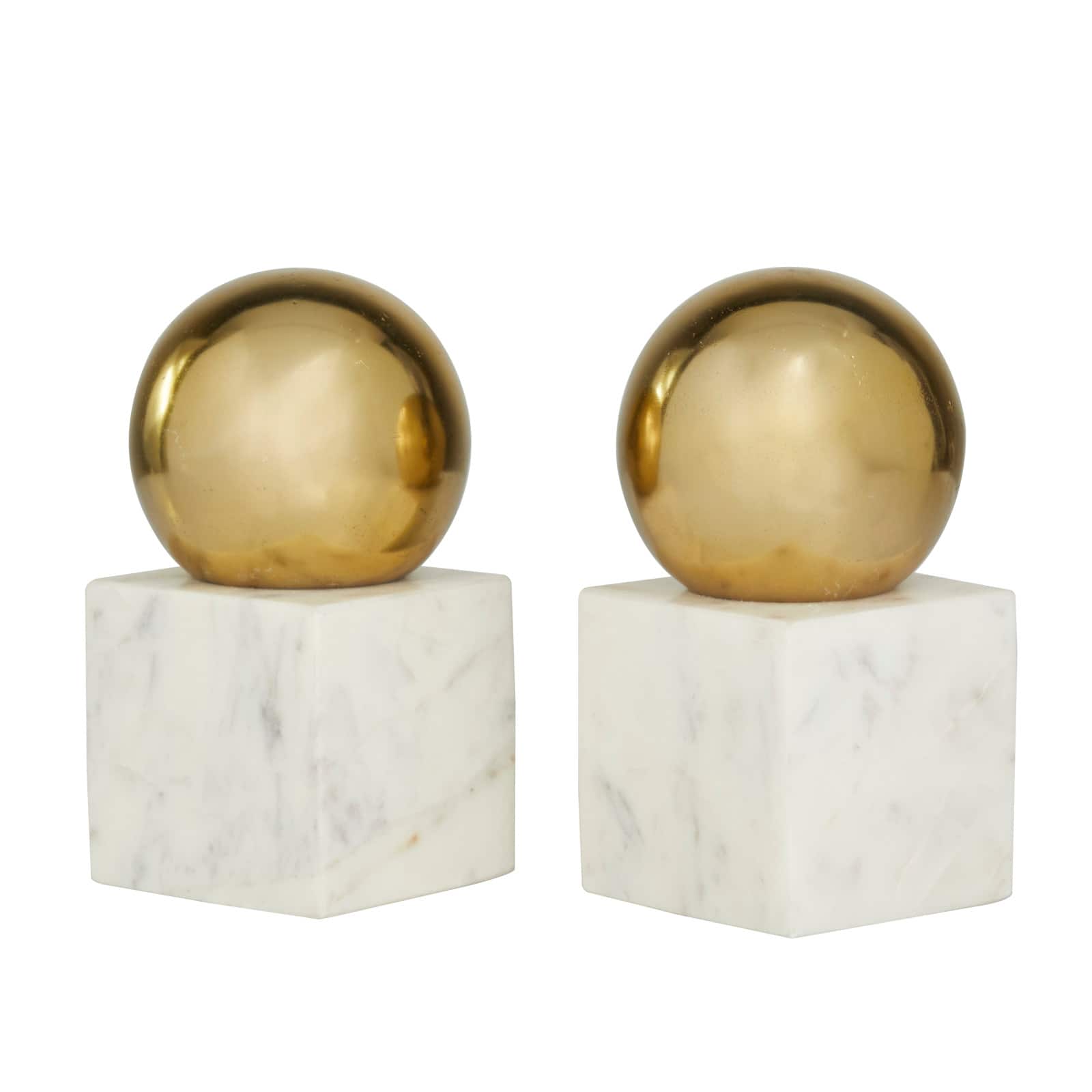 CosmoLiving by Cosmopolitan 7" Marble Orb Bookend Set