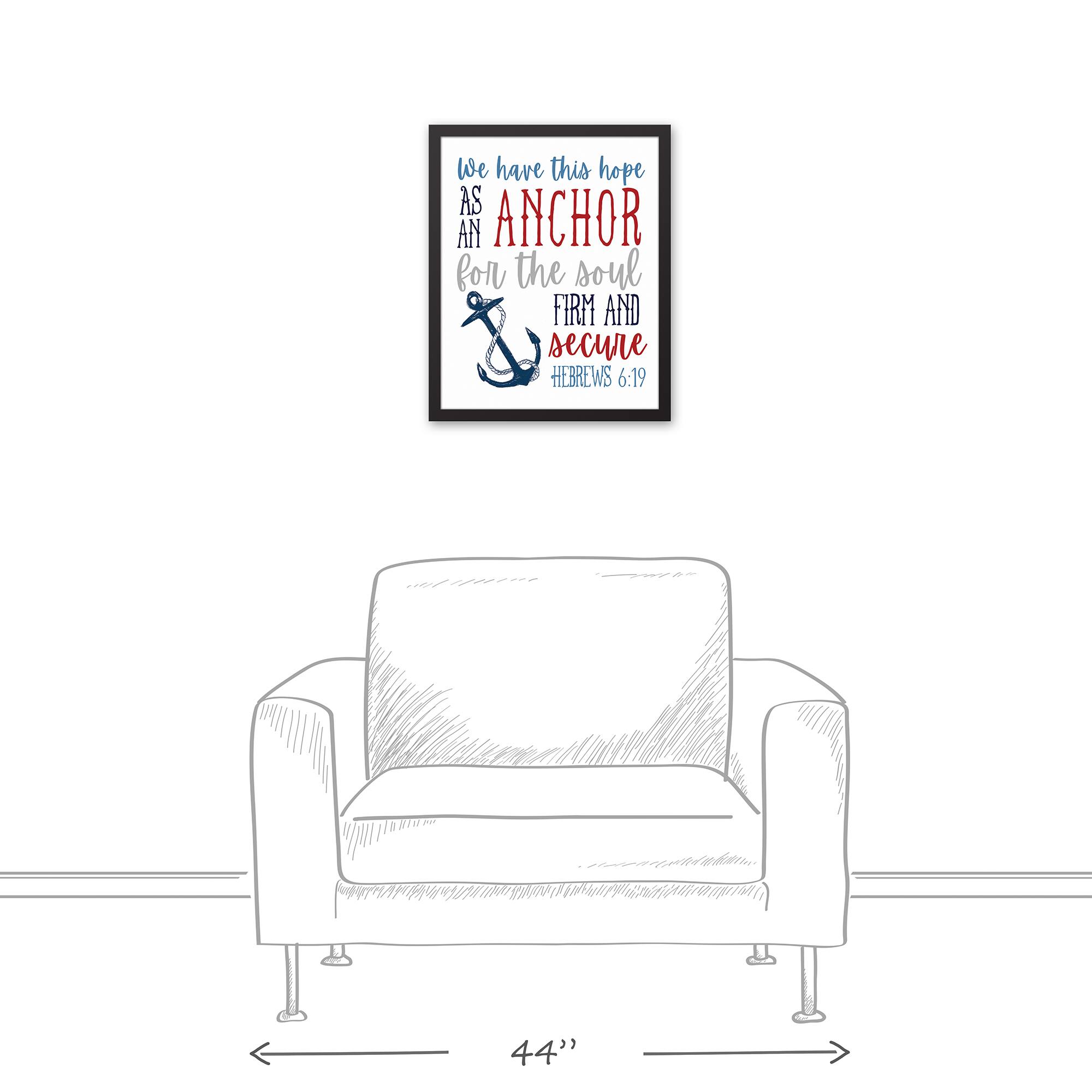 Anchor for the Soul Hebrews 6:19 Nautical Black Framed Canvas