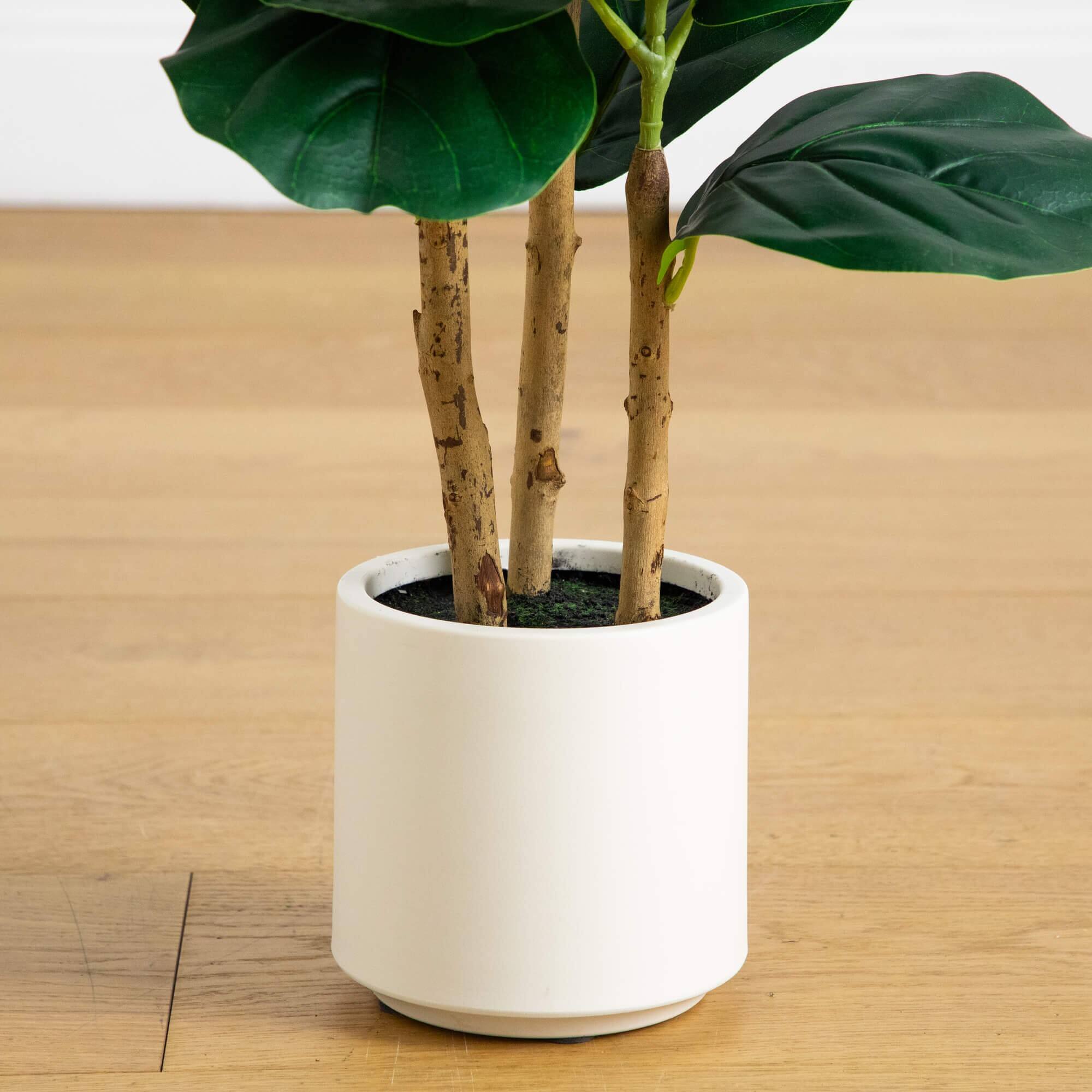 3ft. Artificial Fiddle Leaf Tree in Decorative White Planter