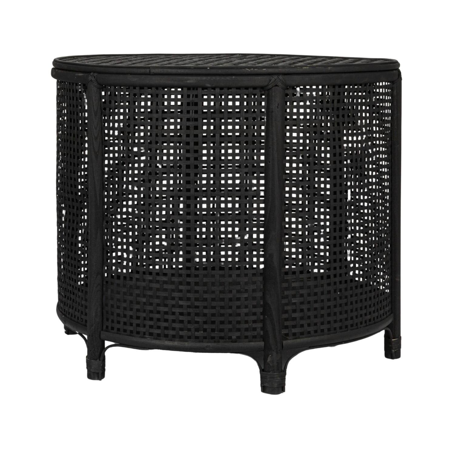 Hello Honey® Round Bamboo & Rattan Accent Table