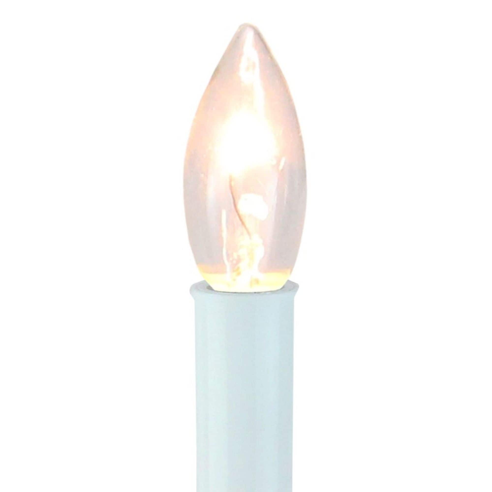 9" White & Gold Christmas Candle Lamp with Sensor