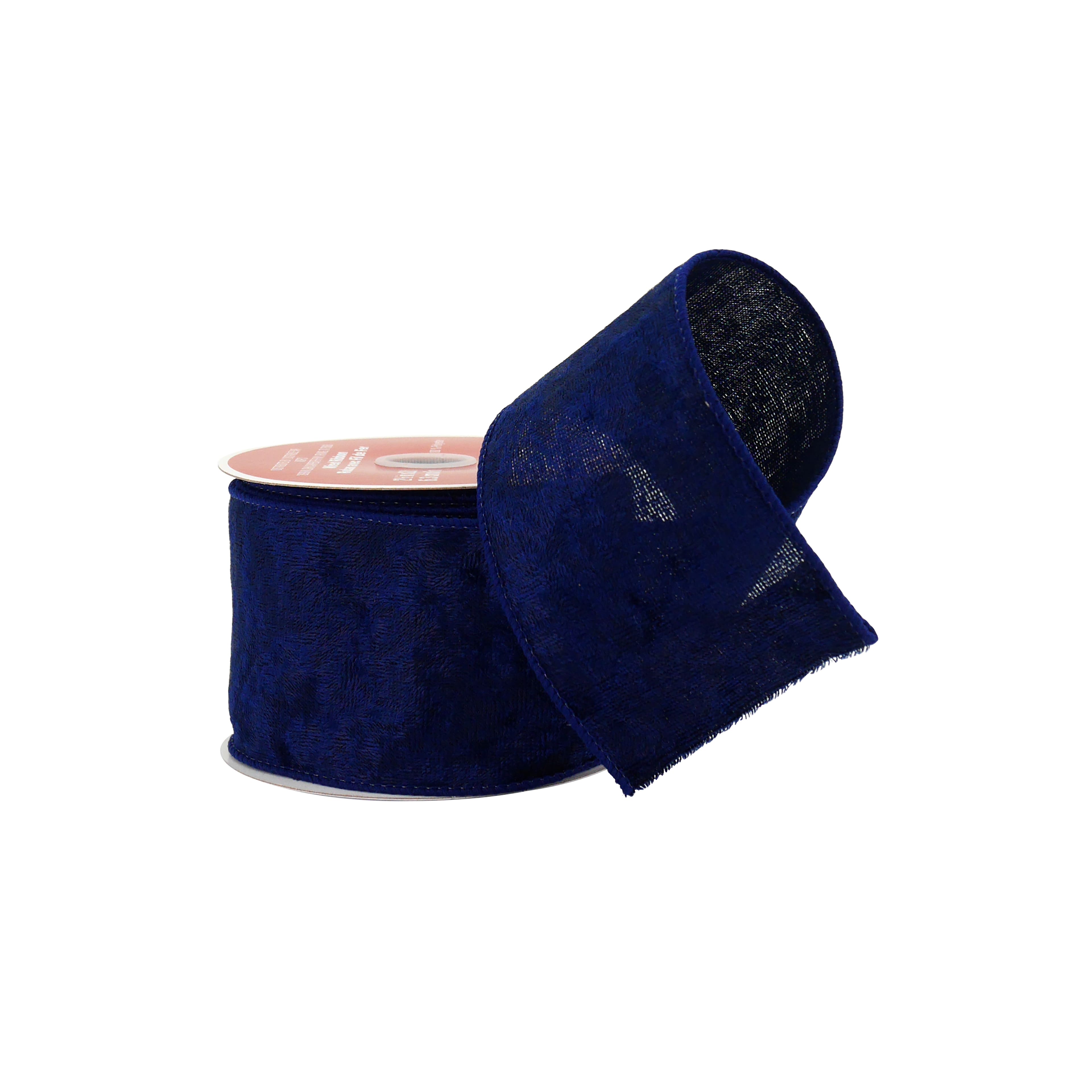 2.5&#x22; x 20ft. Navy Velvet Wired Ribbon by Celebrate It&#xAE;