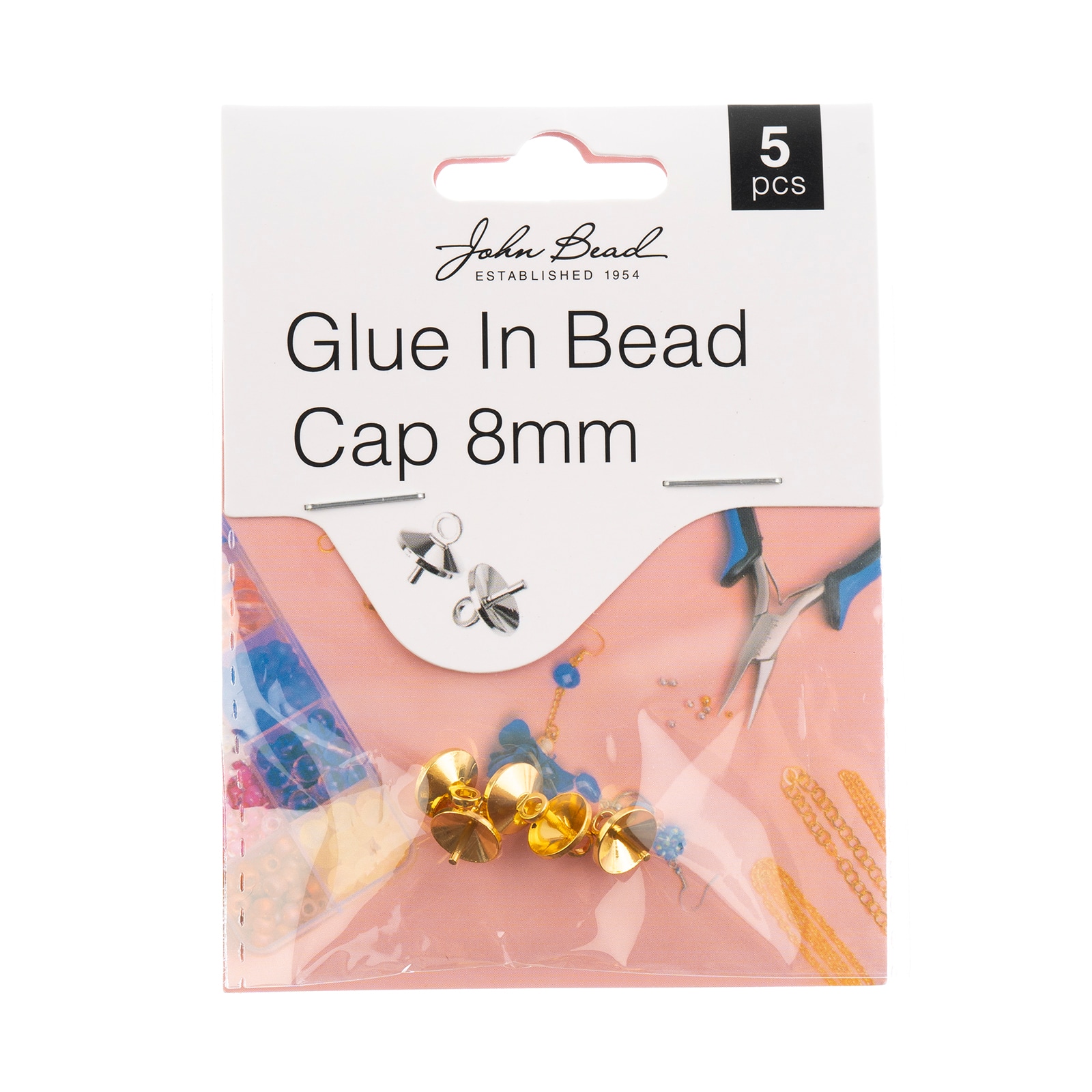 John Bead Must Have Findings Glue-In Bead Caps, 5ct.