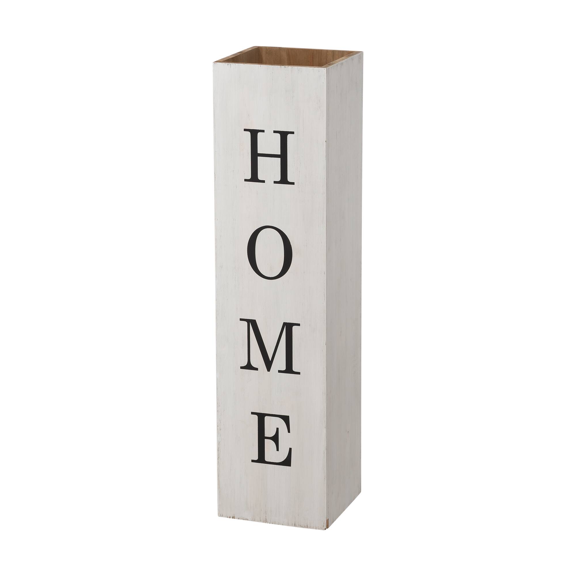 Glitzhome&#xAE; 30&#x22; Double Sided Whitewashed Wooden Porch Vase